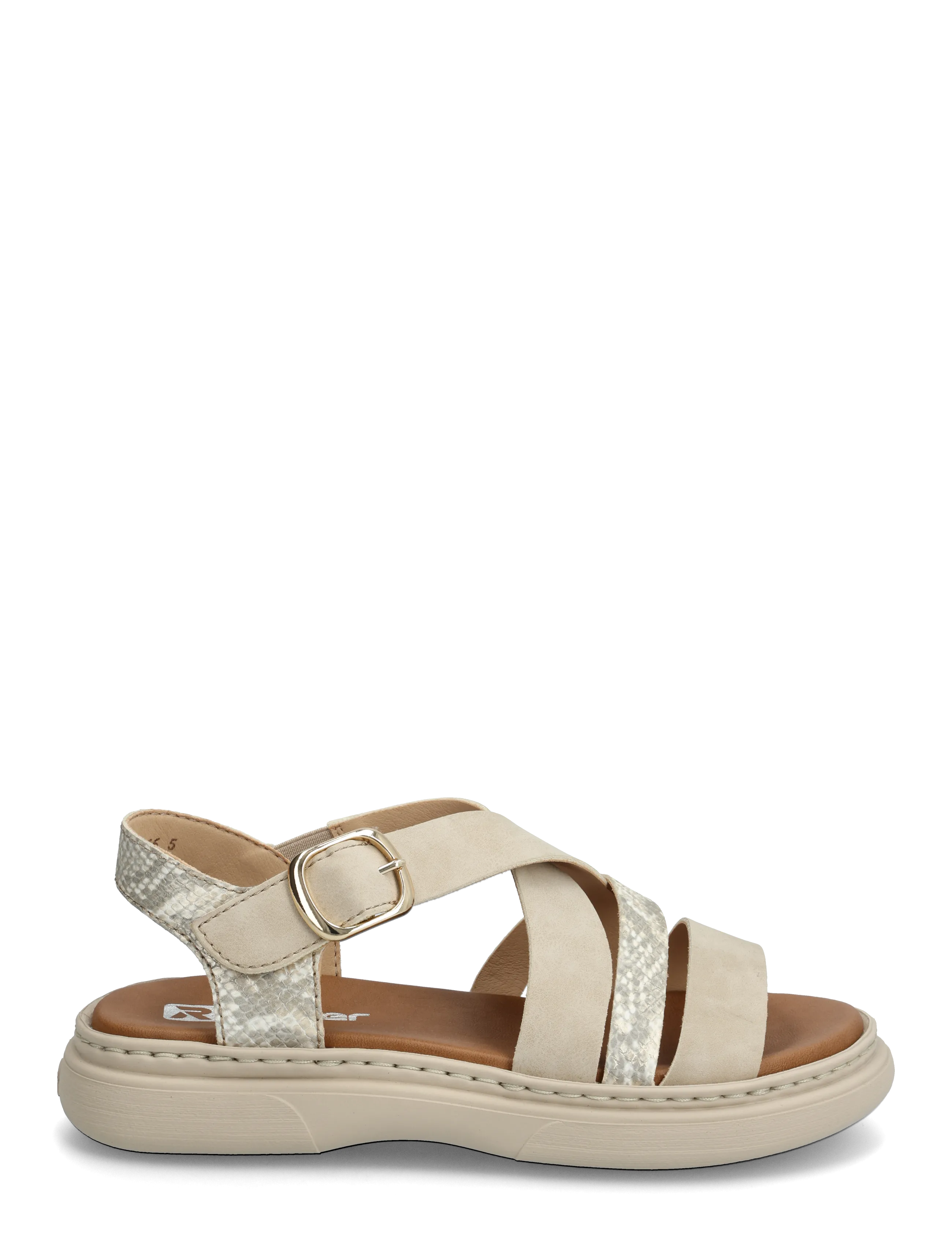Rieker - V3063-62 - flache sandalen - beige - 1
