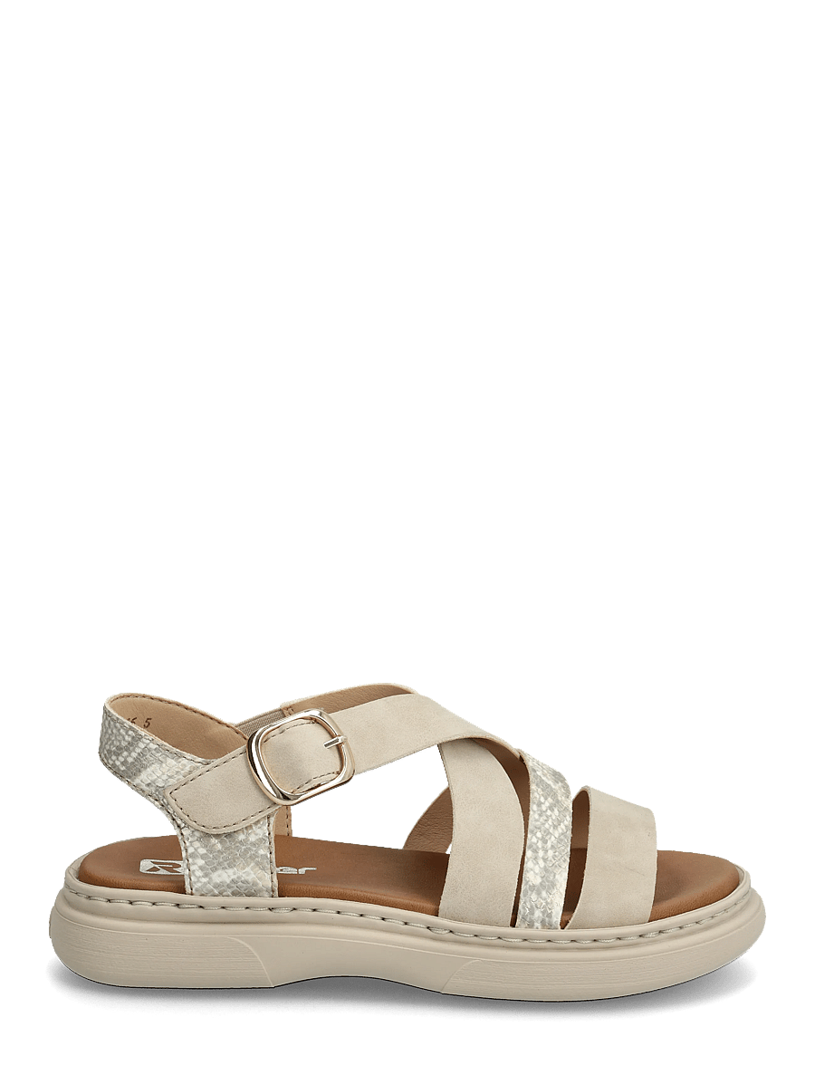 Rieker - V3063-62 - flache sandalen - beige - 1