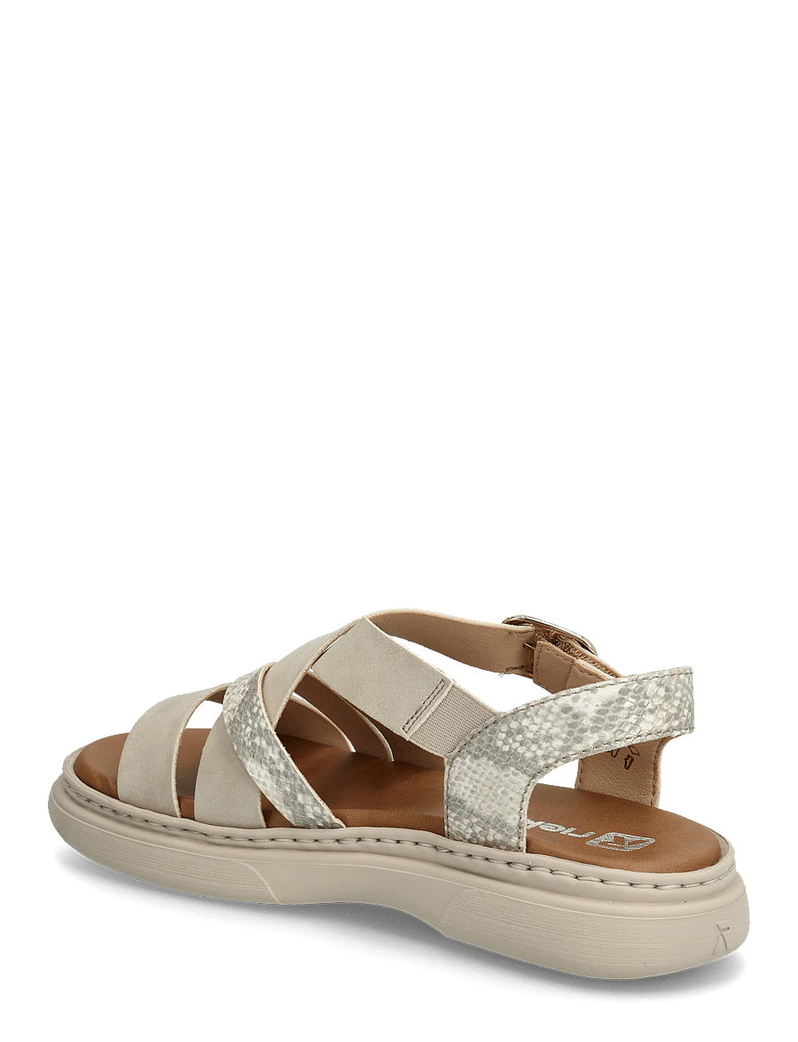 Rieker - V3063-62 - flache sandalen - beige - 2