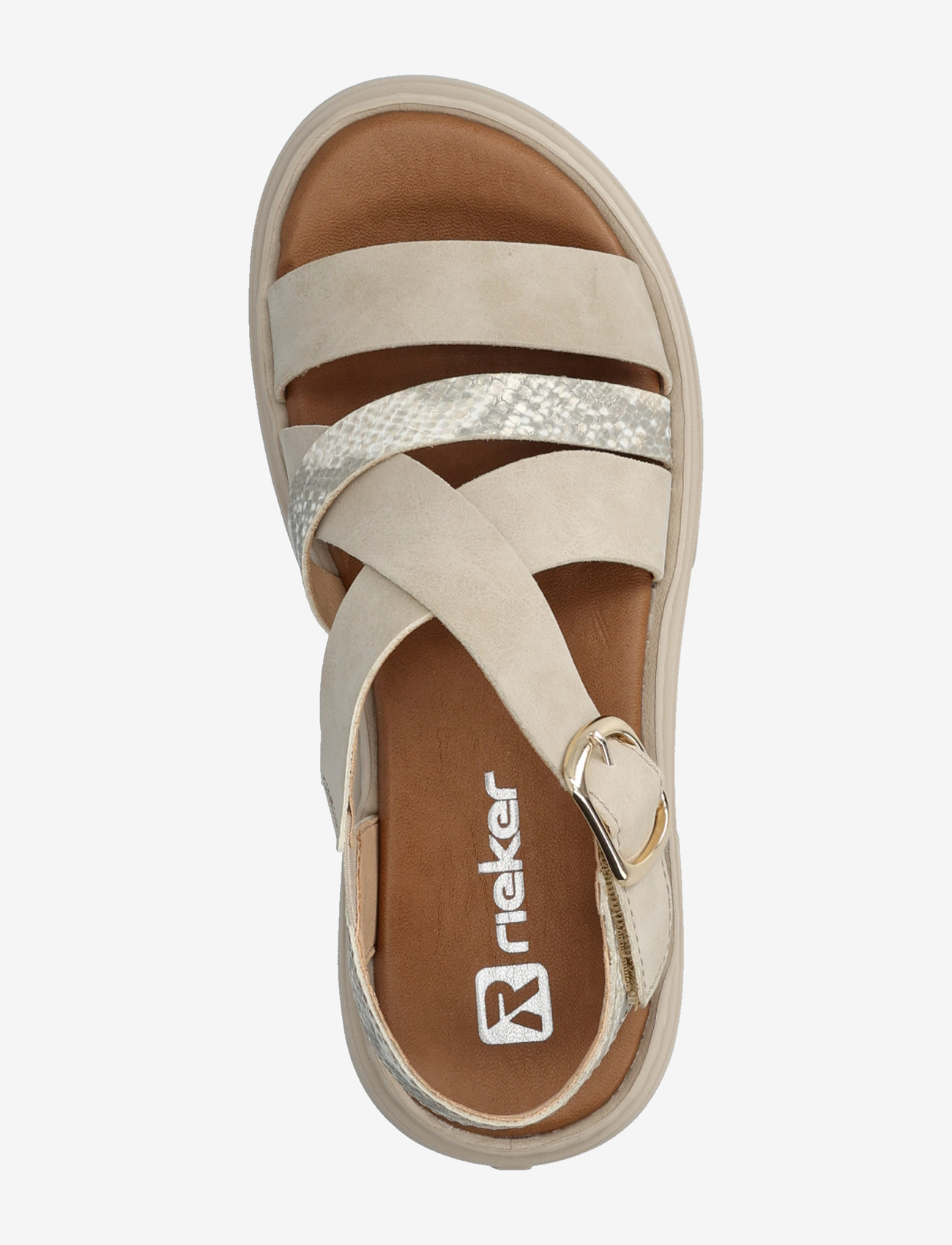 Rieker - V3063-62 - flade sandaler - beige - 3