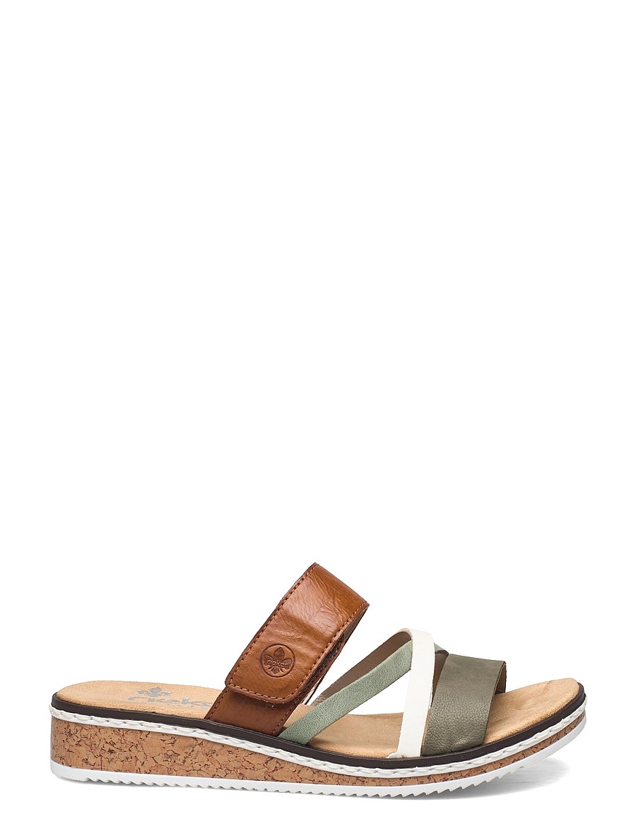 Rieker - V3652-91 - flat sandals - green combination - 1