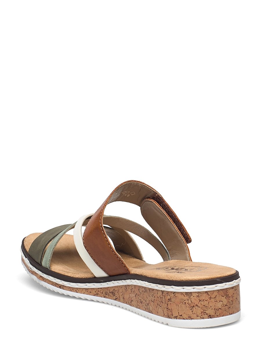 Rieker - V3652-91 - flat sandals - green combination - 2