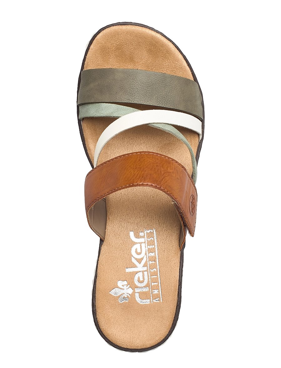 Rieker - V3652-91 - flat sandals - green combination - 3