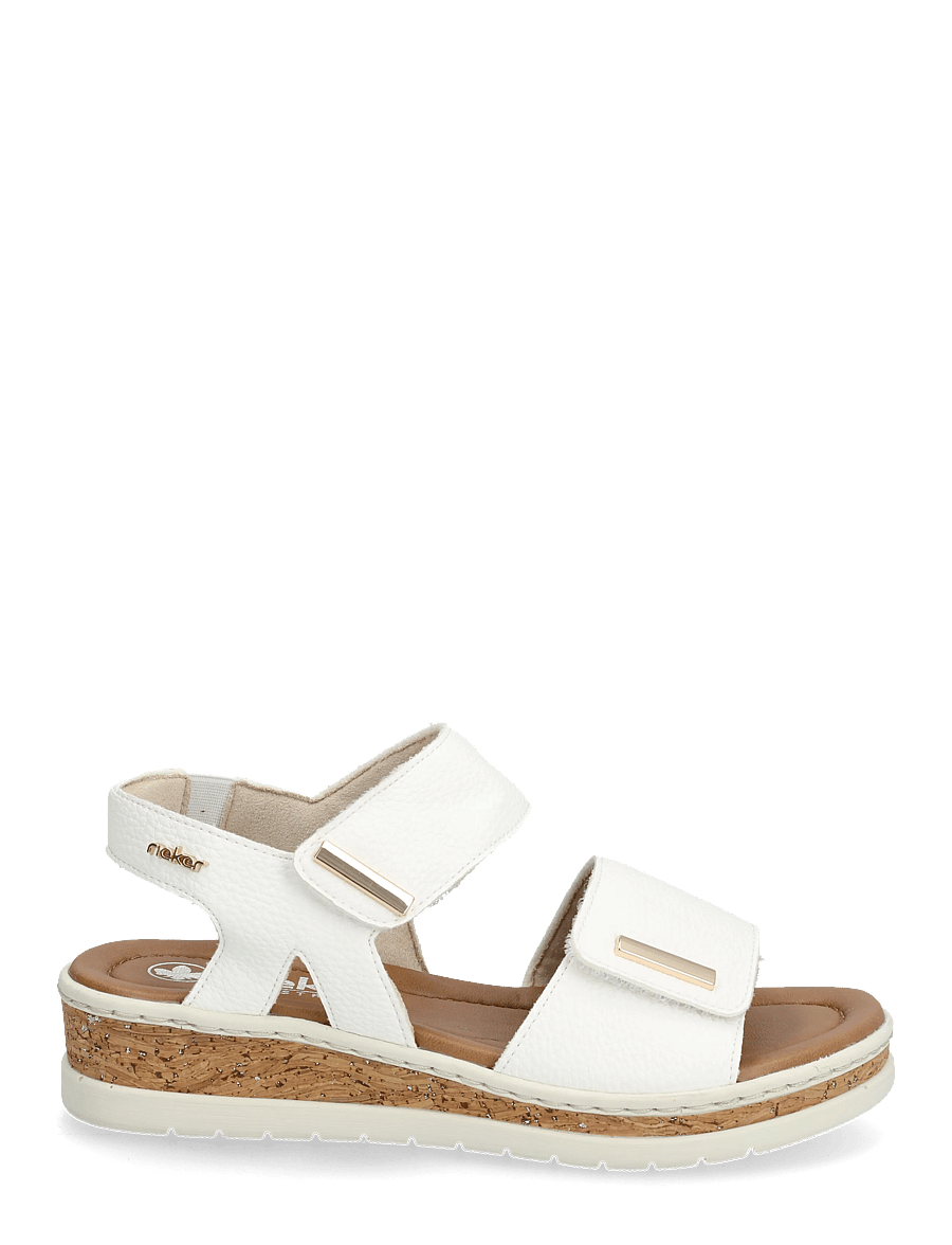 Rieker - V4181-80 - flade sandaler - white - 1
