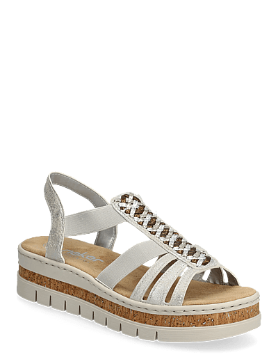 Rieker Ladies' Sandals V4918-90 Silver/Platinum - Platformsandaler