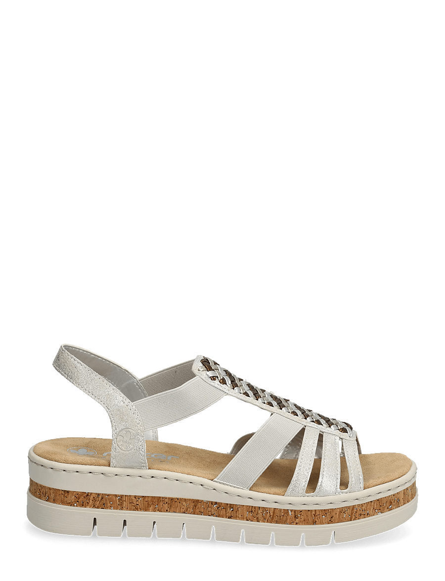 Rieker - Rieker Ladies' sandals V4918-90 Silver/Platinum - gladiatorsandaler - other colours - 1