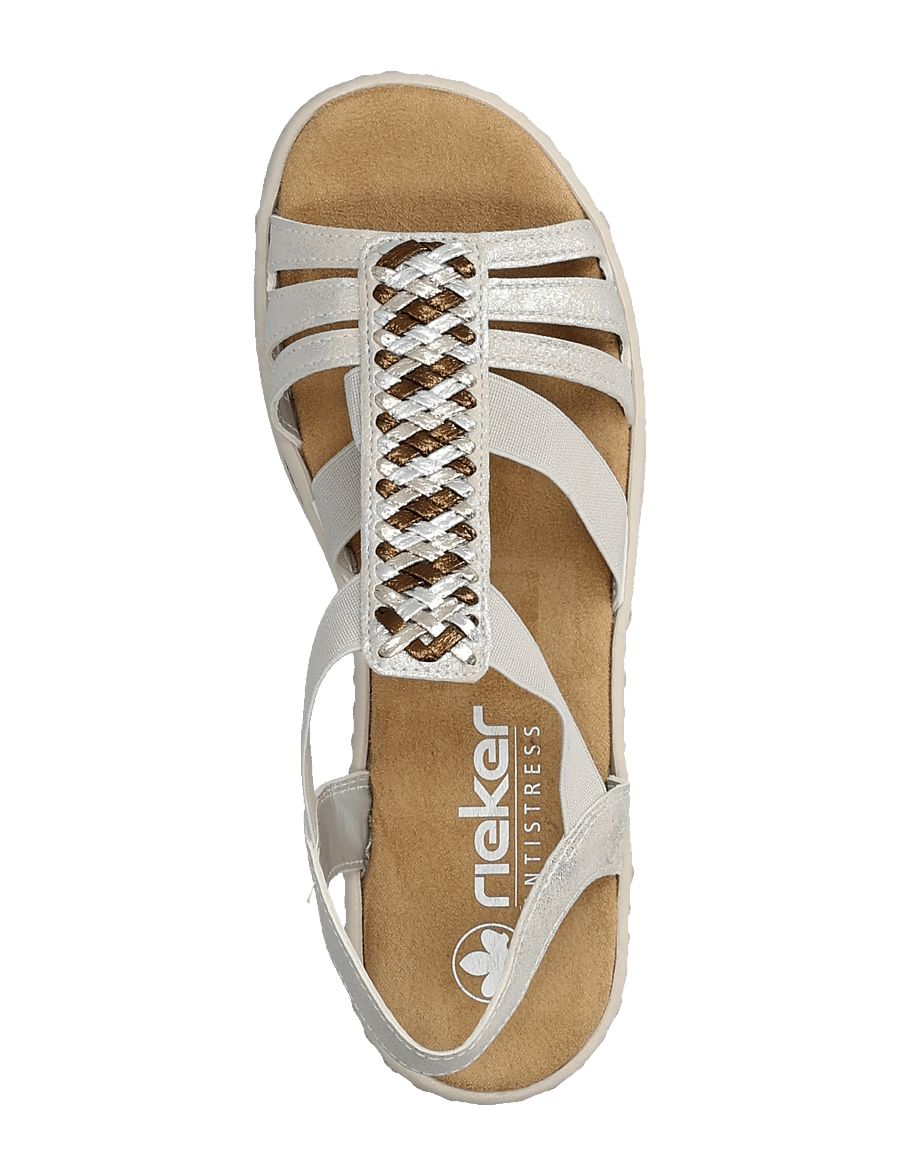 Rieker - Rieker Ladies' sandals V4918-90 Silver/Platinum - gladiatorsandaler - other colours - 3