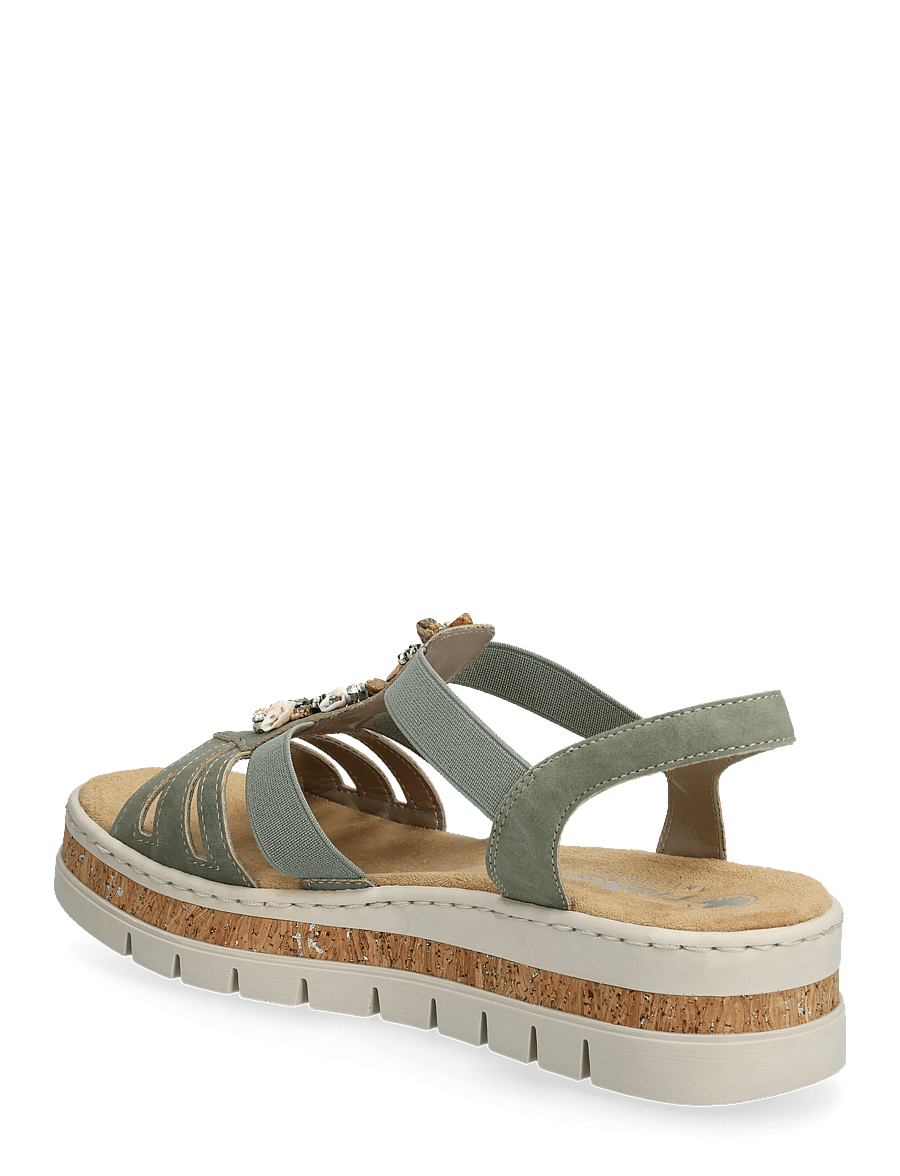 Rieker - V4949-52 - gladiator-sandalen - green - 2