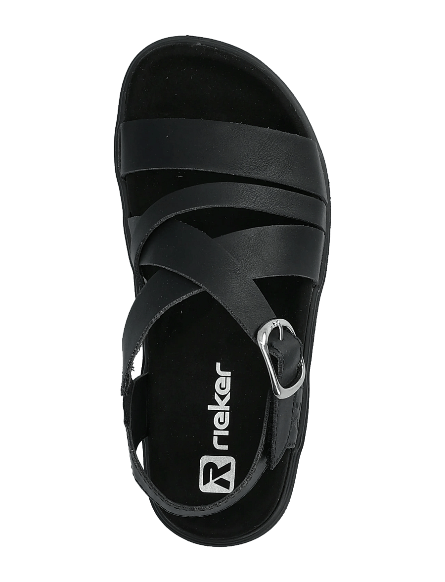 Rieker - V5663-00 - flade sandaler - black - 3