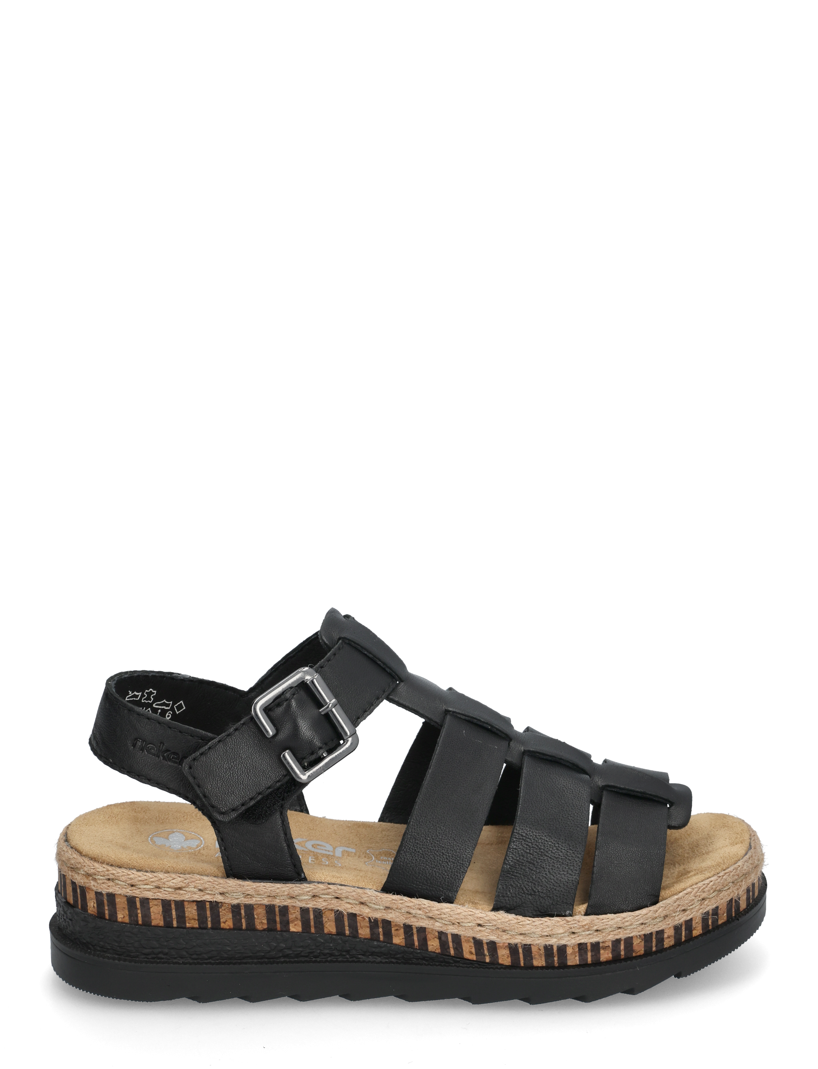 Rieker - Rieker Ladies' sandals V7904-90 Multi - flache sandalen - black - 1