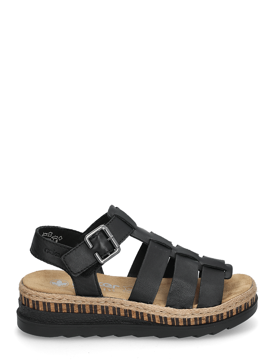 Rieker - Rieker Ladies' sandals V7904-90 Multi - flache sandalen - black - 1