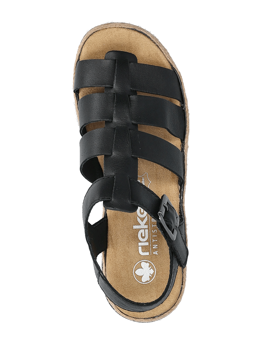 Rieker - Rieker Ladies' sandals V7904-90 Multi - flache sandalen - black - 3