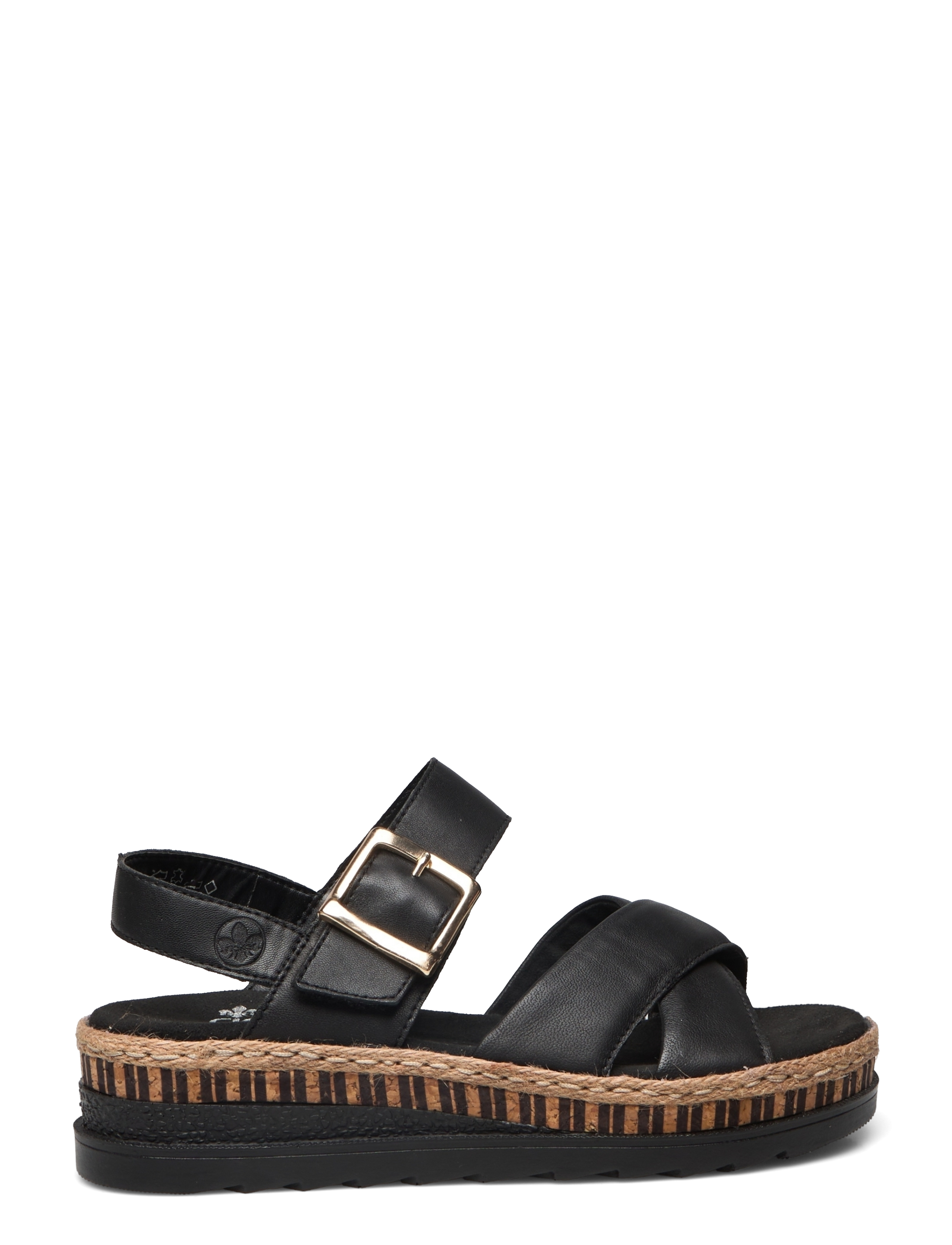 Rieker - Rieker Ladies' sandals V7951-90 Metallic - plateau-sandalen - black - 1