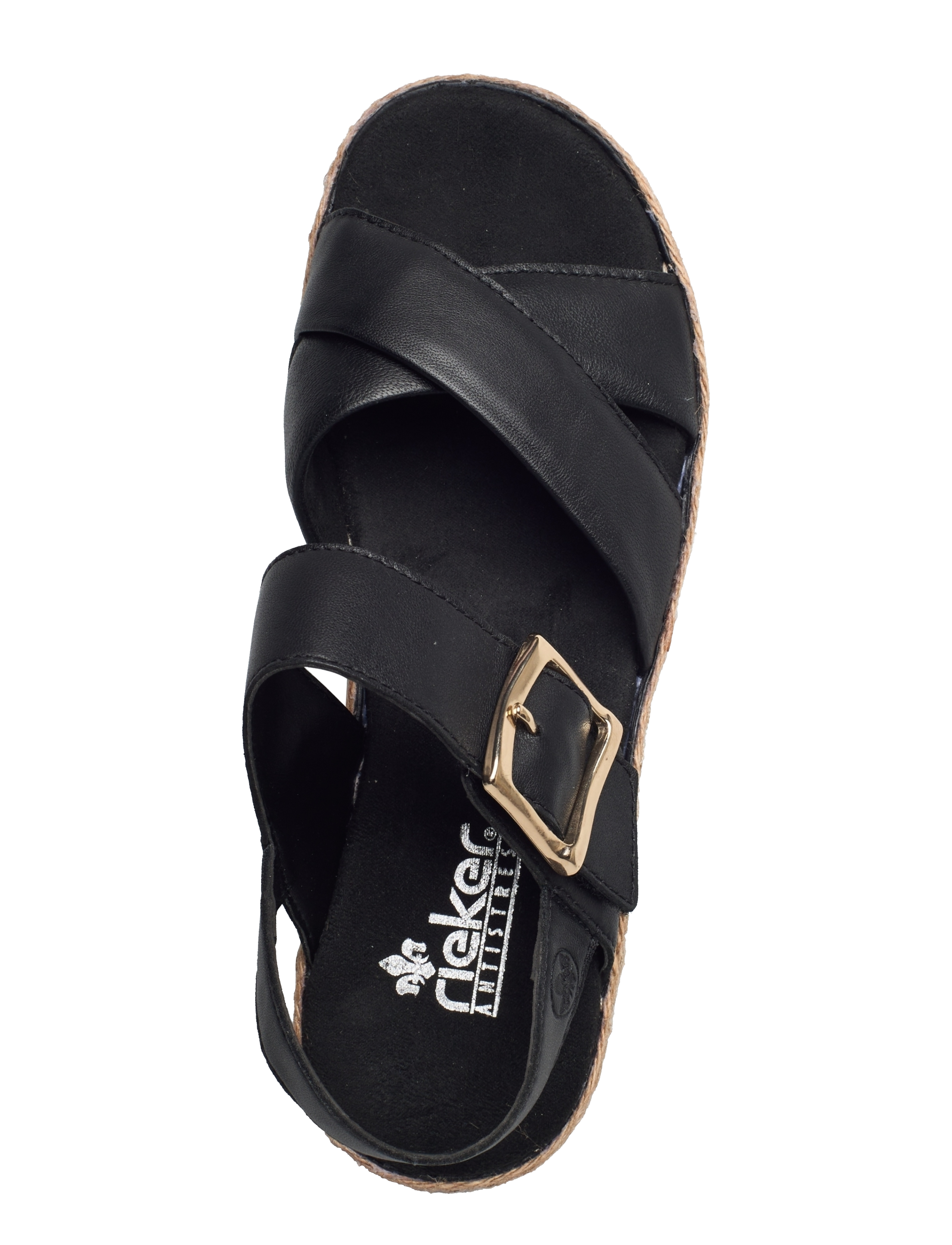 Rieker - Rieker Ladies' sandals V7951-90 Metallic - plateau-sandalen - black - 3