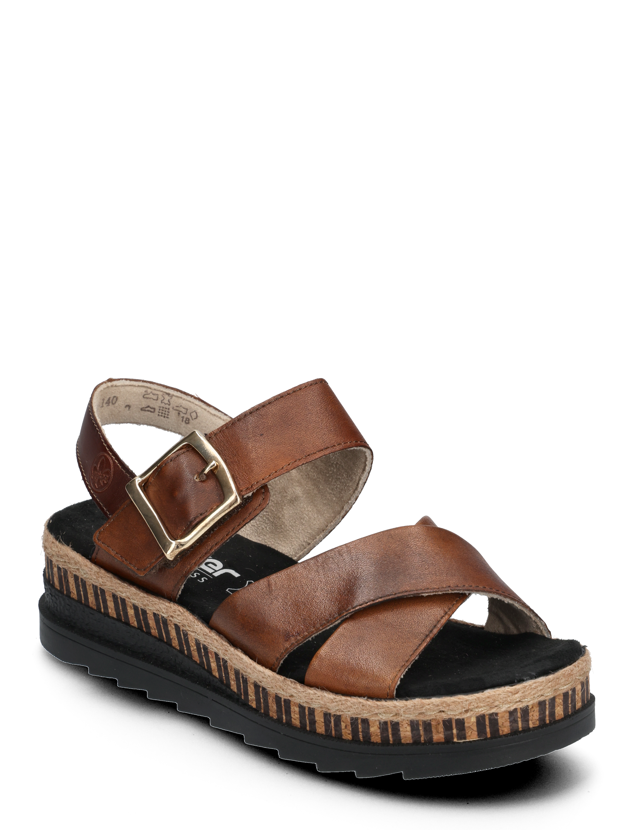 Rieker Rieker Ladies' Sandals V7951-00 Black, 42, Brown, Sommersko > Plateausandaler, Dame