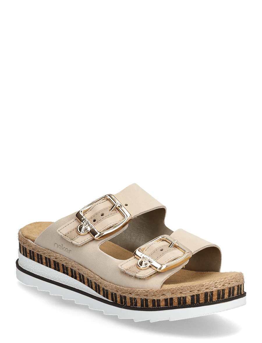 Rieker - Rieker Ladies' sandals V7955-90 Multi - płaskie sandały - beige - 0