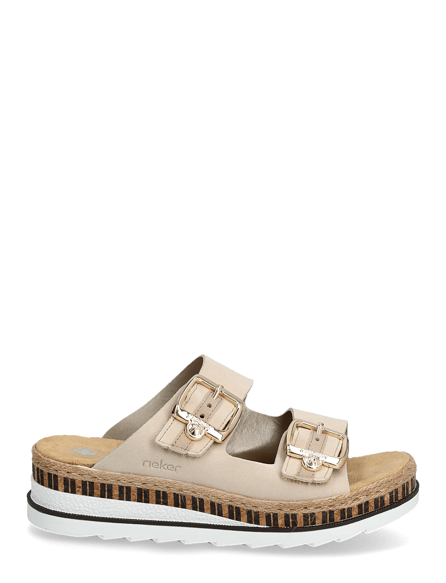 Rieker - Rieker Ladies' sandals V7955-90 Multi - płaskie sandały - beige - 1