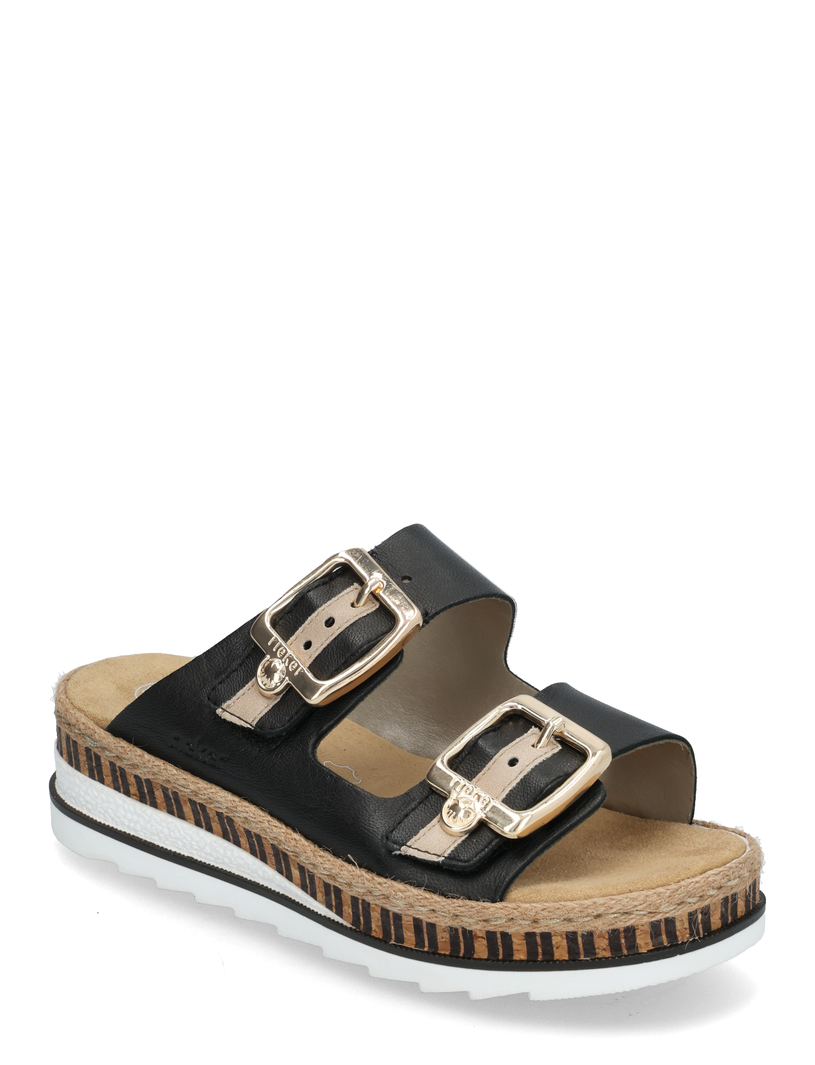 Rieker Rieker Ladies' Sandals V7955-60 Beige, 42, Black, Sommersko > Plateausandaler, Dame