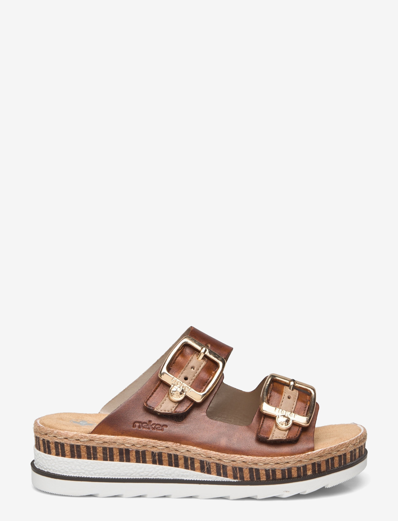 Rieker - Rieker Ladies' sandals V7955-60 Beige - flade sandaler - brown - 1