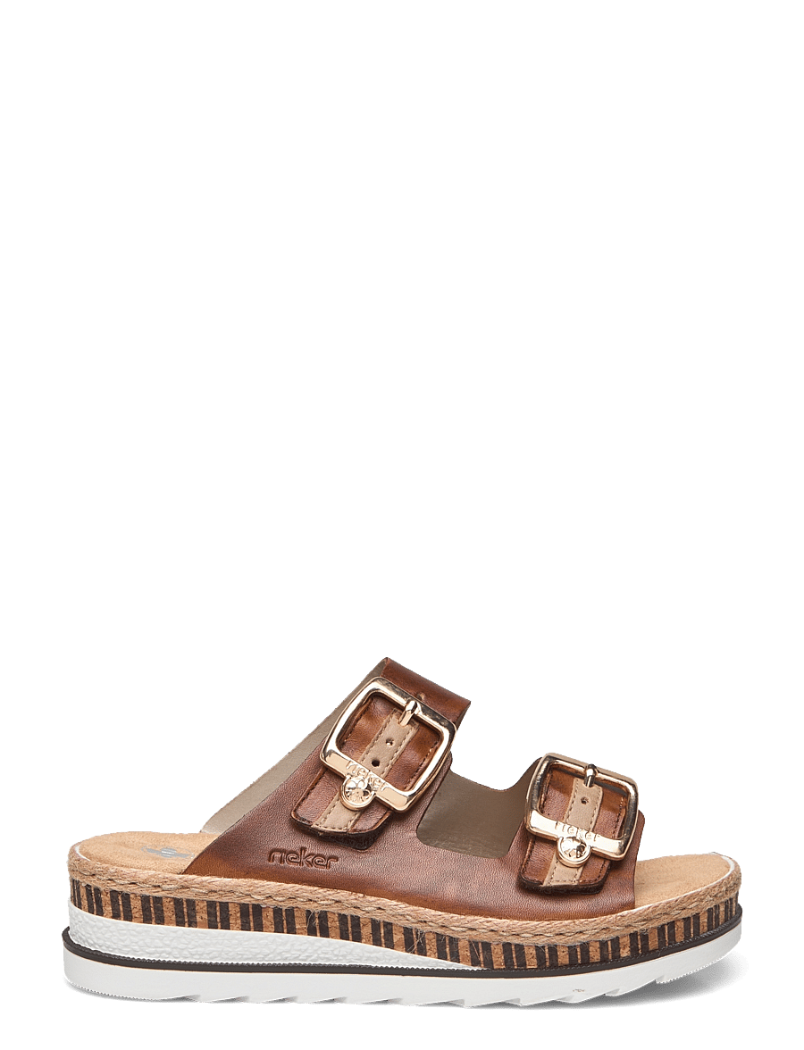 Rieker - Rieker Ladies' sandals V7955-90 Multi - flatir sandalar - brown - 1