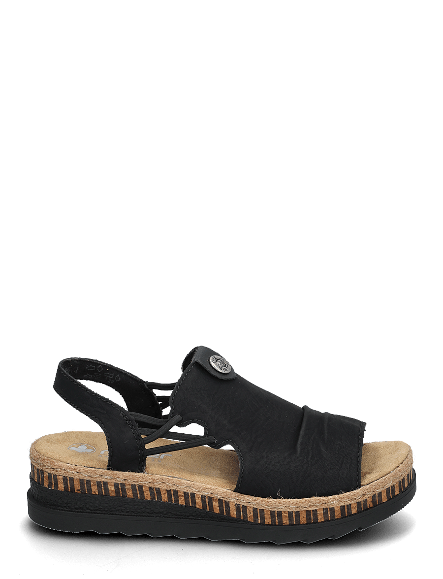 Rieker - Rieker Ladies' sandals V7972-60 Beige - kontsata sandaalid - black - 1