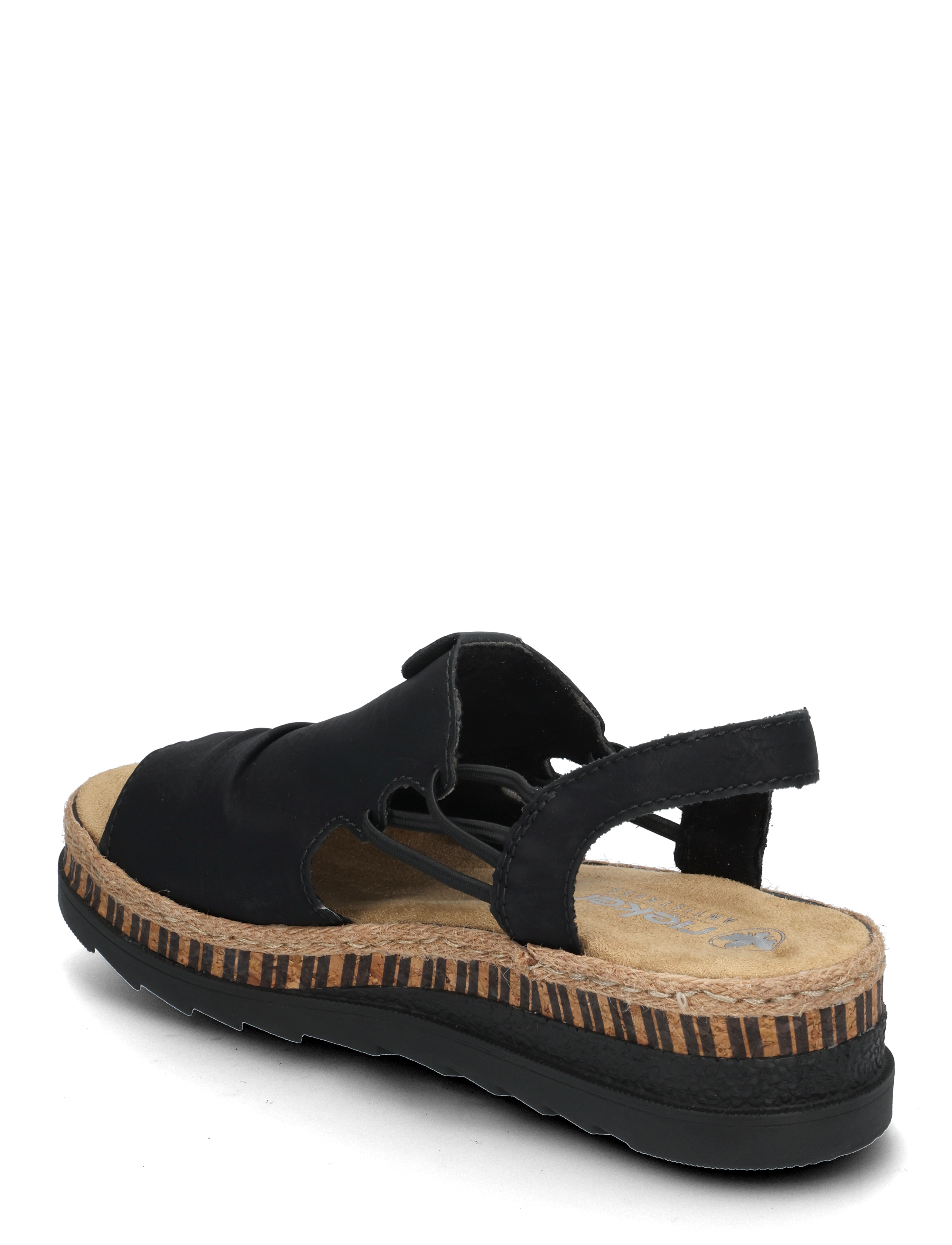 Rieker - Rieker Ladies' sandals V7972-60 Beige - zempapēžu sandales - black - 2
