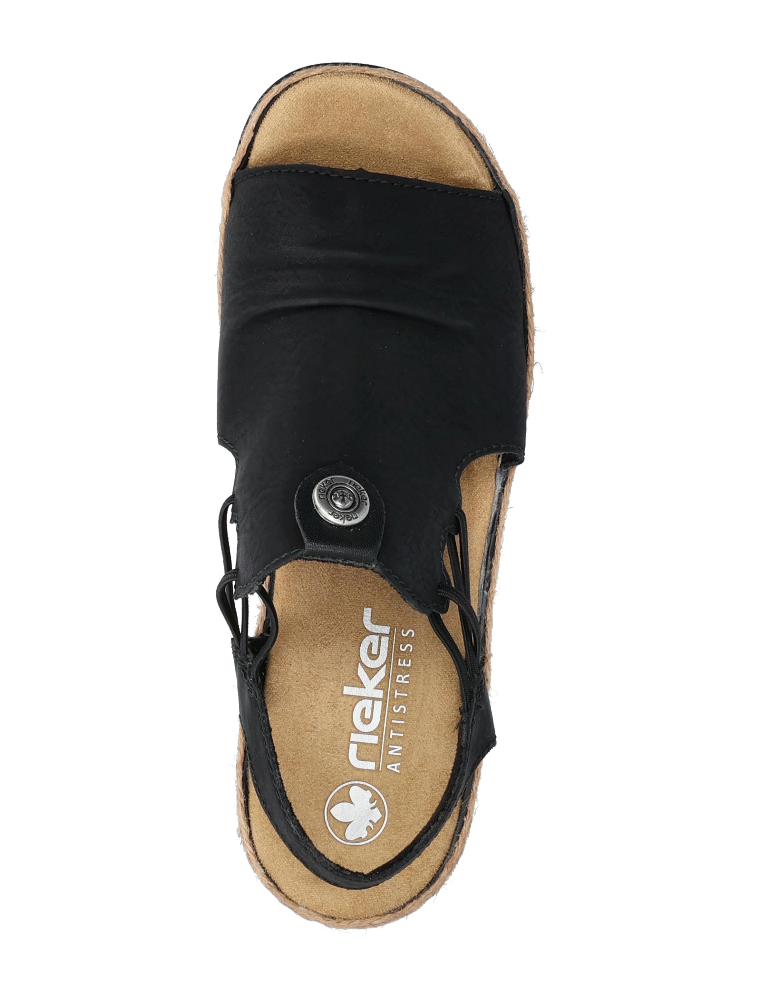 Rieker - Rieker Ladies' sandals V7972-60 Beige - zempapēžu sandales - black - 3