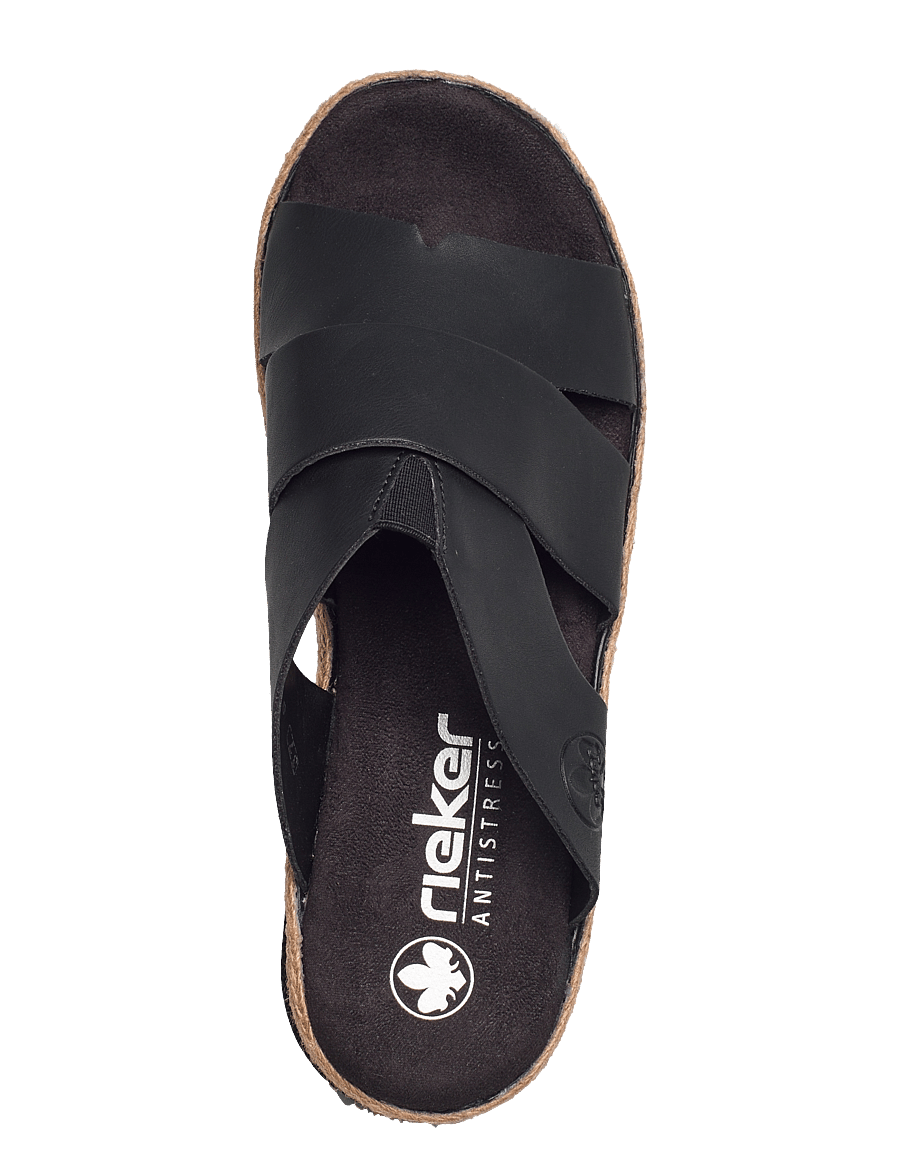 Rieker - Rieker Ladies' sandals V7989-91 Multi - buty z odkrytą piętą na płaskim obcasie - black - 3