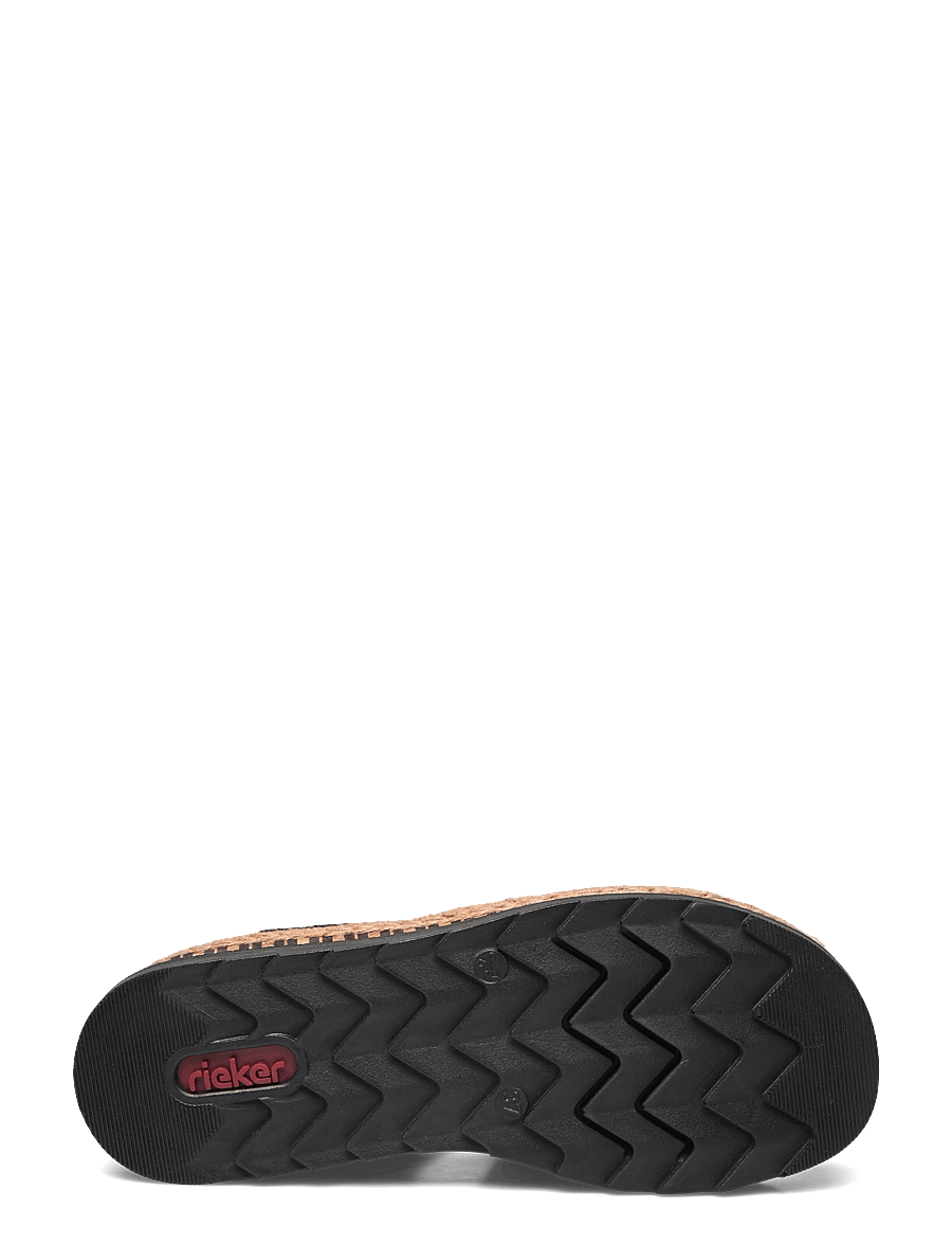 Rieker - Rieker Ladies' sandals V7989-91 Multi - buty z odkrytą piętą na płaskim obcasie - black - 4