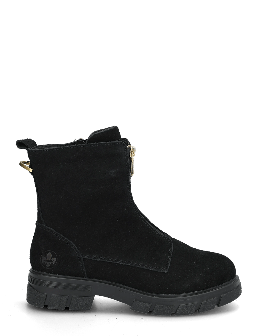 Rieker - Z9196-00 - flade ankelstøvler - black - 2