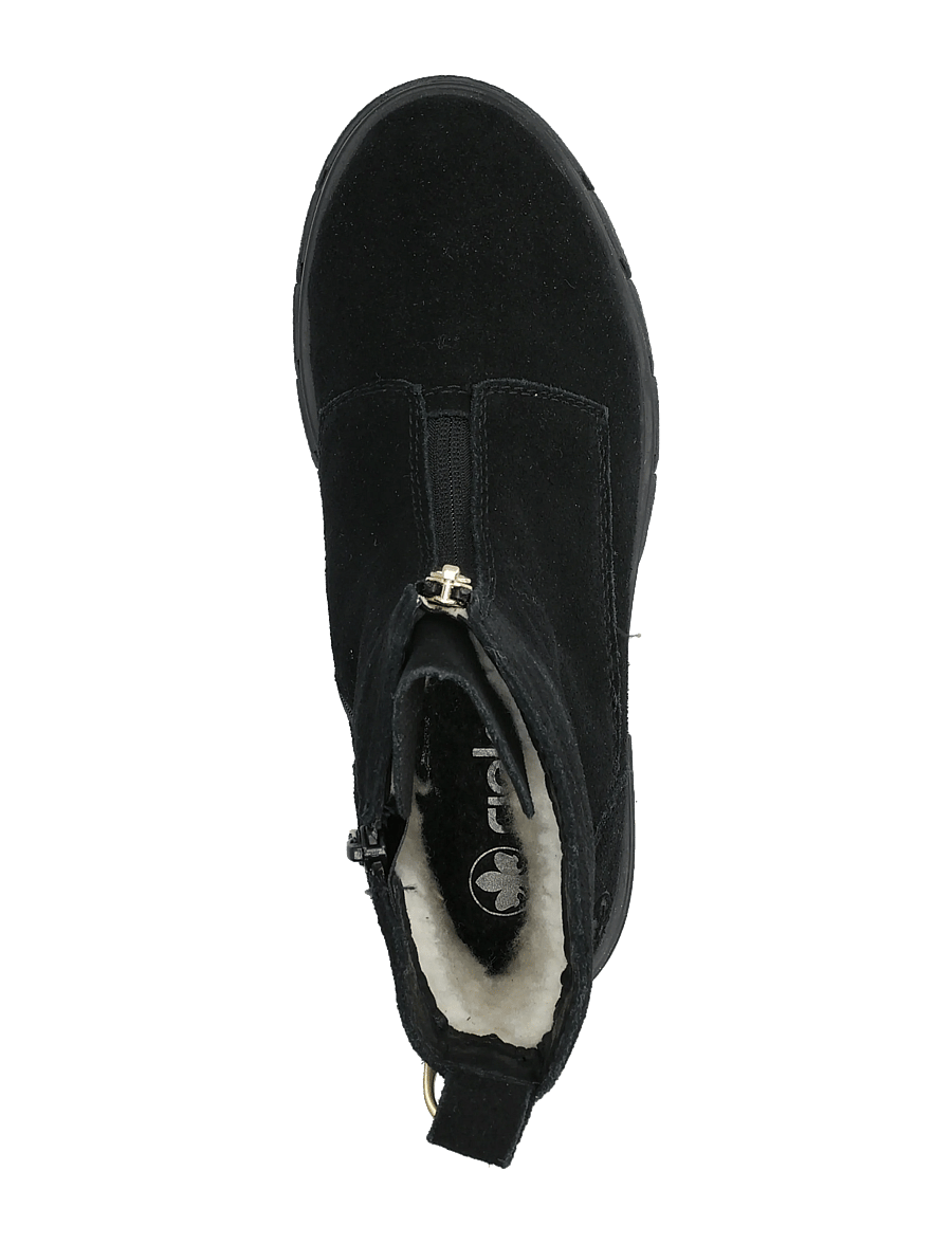 Rieker - Z9196-00 - flade ankelstøvler - black - 3