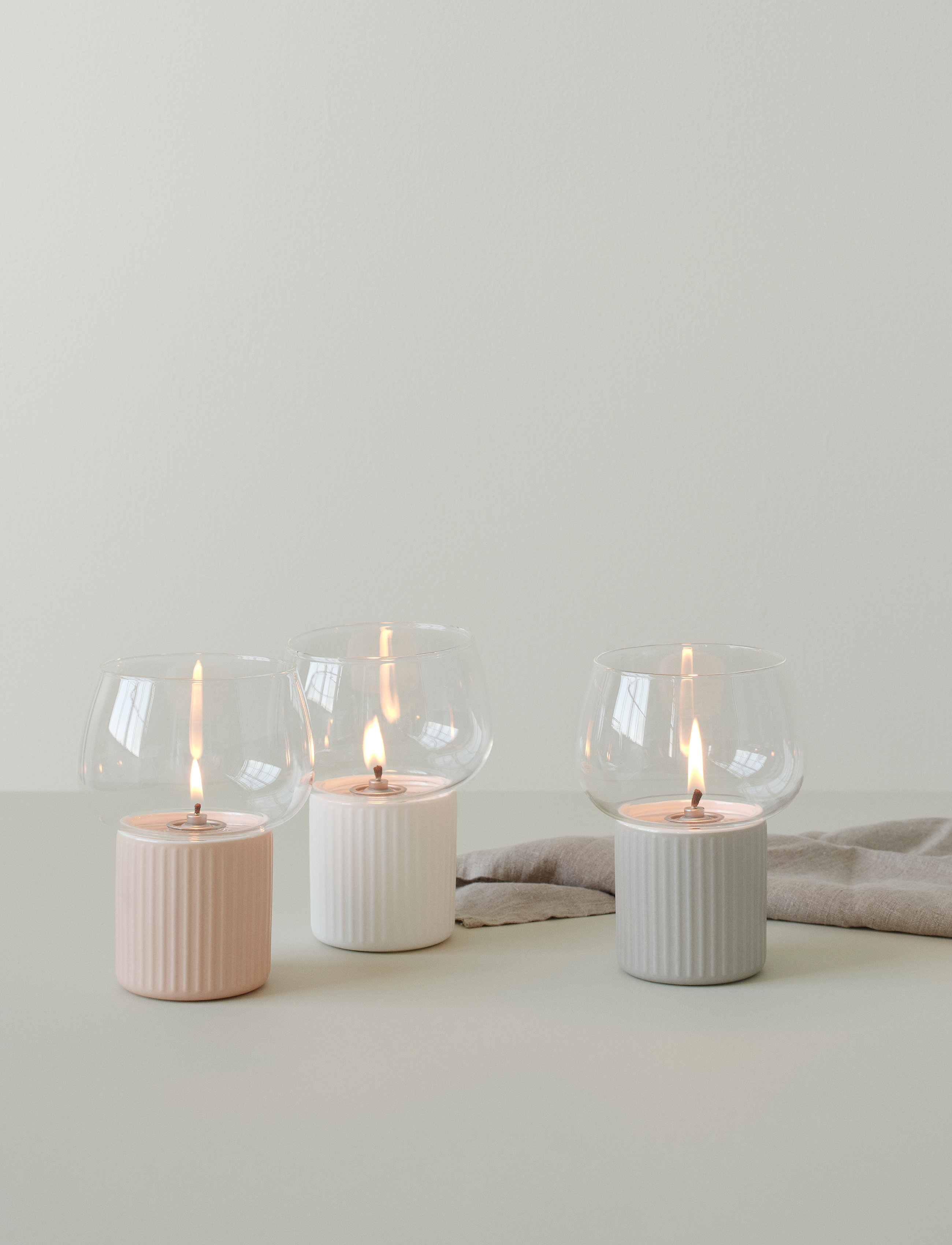 RIG-TIG Hygge Hurricane White, H16.0 cm 12, Decoration, Weiß - Candlesticks & Tealight Holders, Homeware