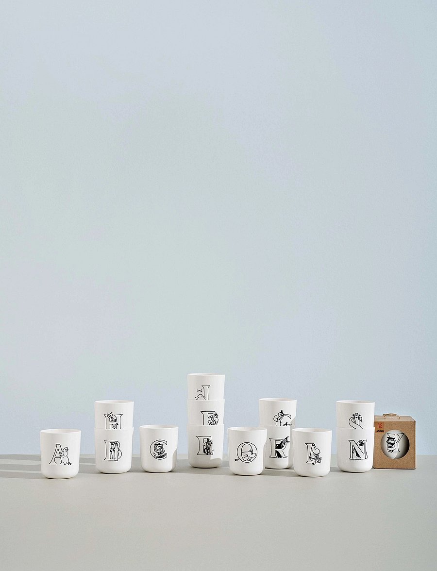 RIG-TIG - Moomin ABC mugg - G 0.2 l. Moomin white - espressotassid - white - 4