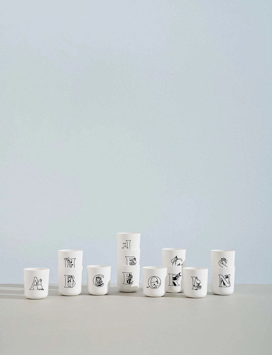 RIG-TIG - Moomin ABC mugg - R 0.2 l. Moomin white - espressotassid - white - 0
