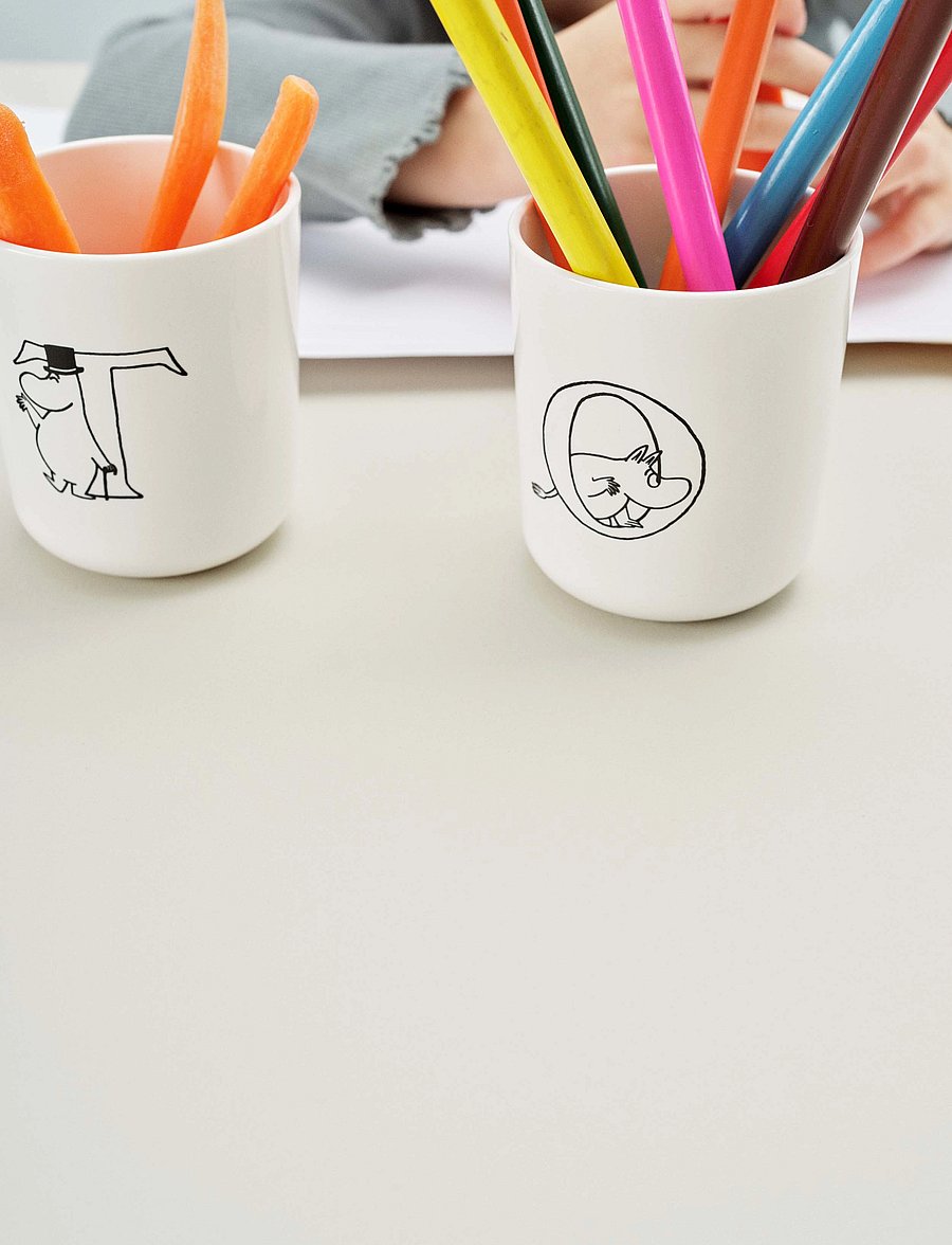 RIG-TIG - Moomin ABC mugg - T 0.2 l. Moomin white - espressotassid - white - 4
