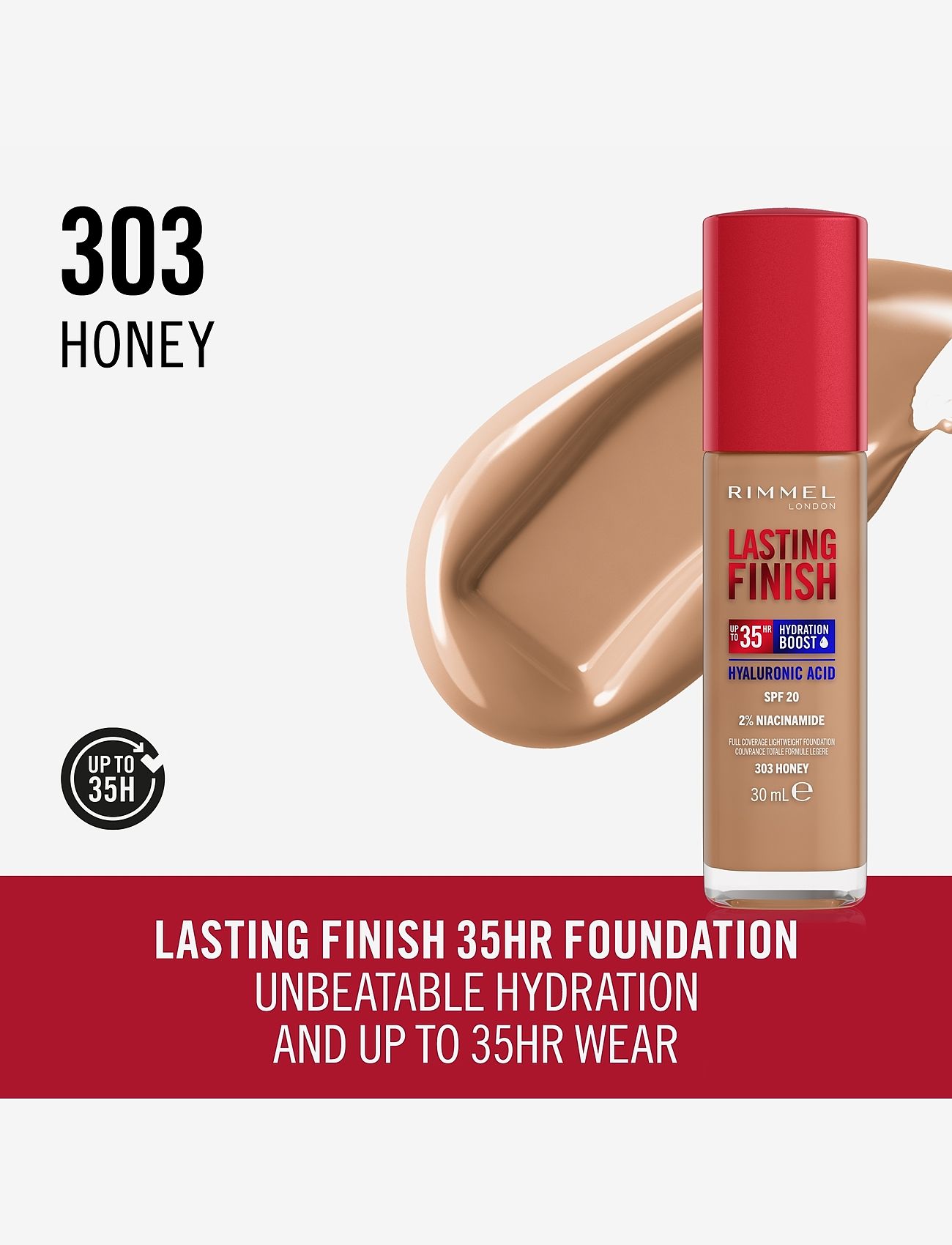 Rimmel - Clean Lasting Finish Foundation 303 honey - smink - 303 honey - 1