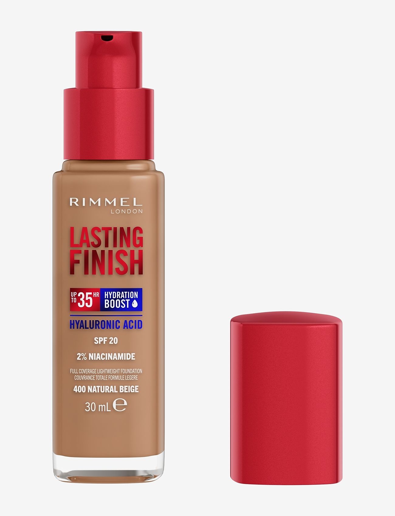 Rimmel Clean Lasting Finish Foundation 400 Natural Beige, Foundation, Str: 30 ml