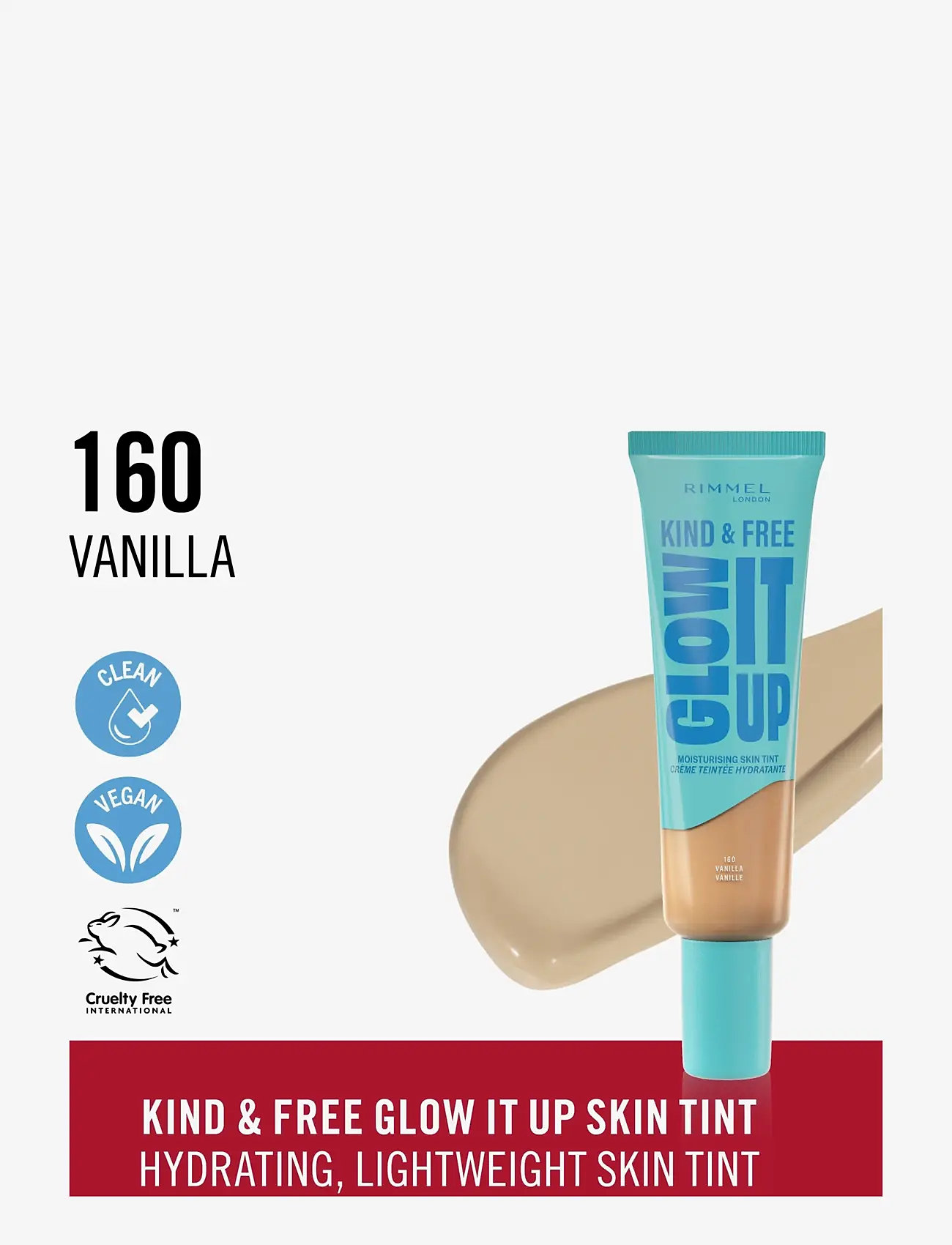 Rimmel - Kind&Free skin tint Vanilla 160 30.00 ML - makeup - vanilla 160 - 1