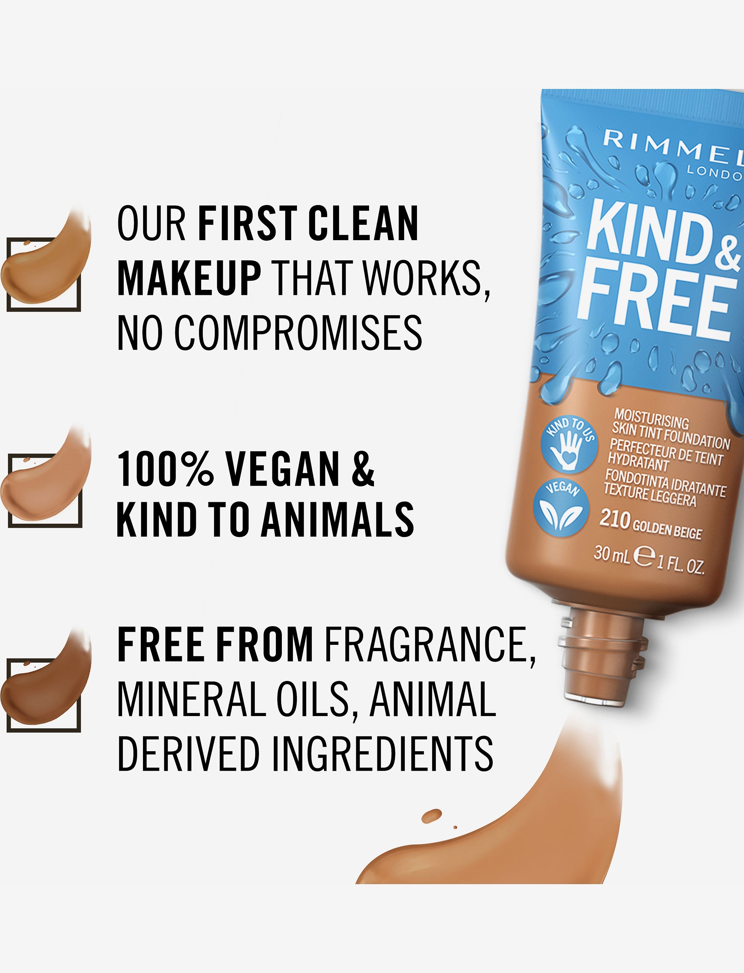 Rimmel - RIMMEL Kind&Free skin tint - makeup - 200 soft beige - 3