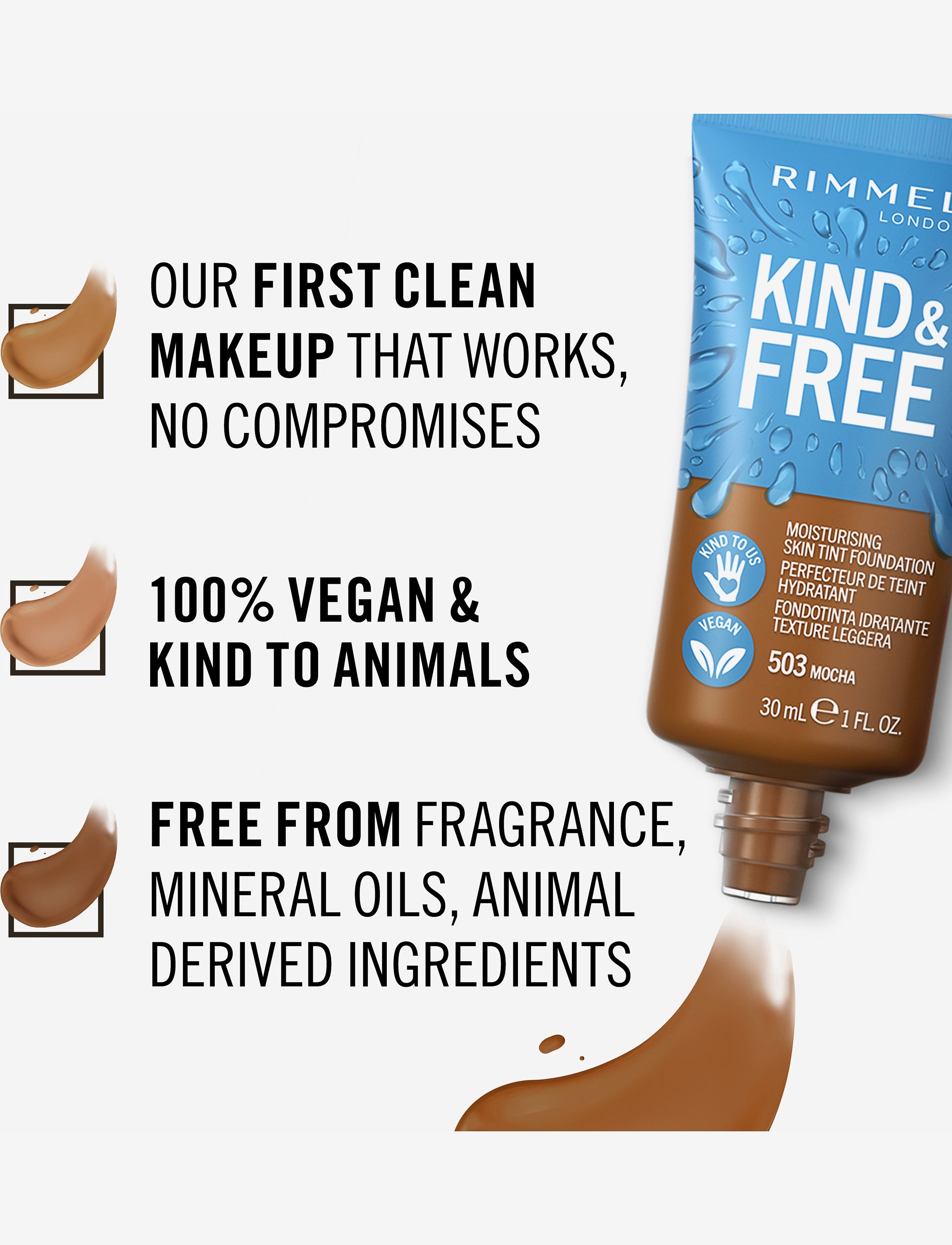 Rimmel - RIMMEL Kind&Free skin tint - smink - 503 mocha - 3