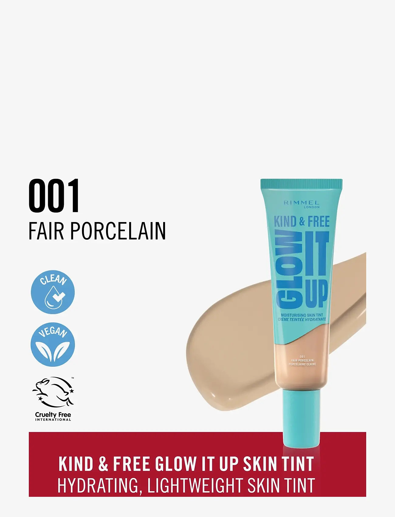 Rimmel - Kind&Free skin tint Fair porcelain 01 30.00 ML - smink - fair porcelain 01 - 1
