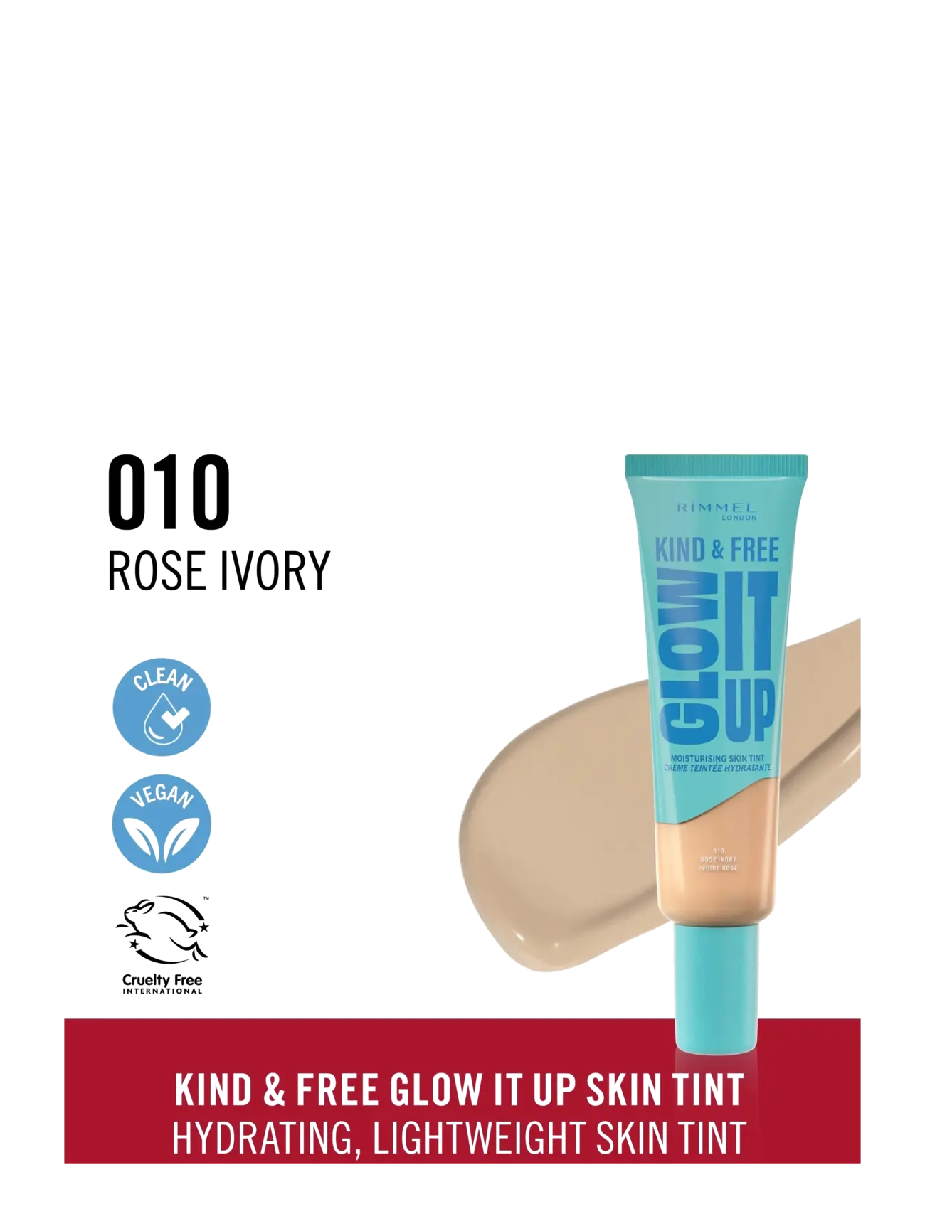 Rimmel - Kind&Free skin tint Rose ivory 10 30.00 ML - sminke - rose ivory 10 - 1