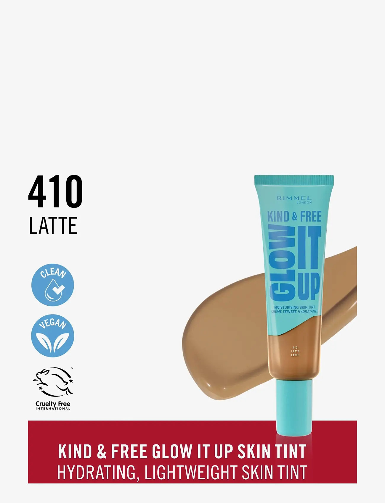 Rimmel - Kind&Free skin tint Latte 410 30.00 ML - smink - latte 410 - 1