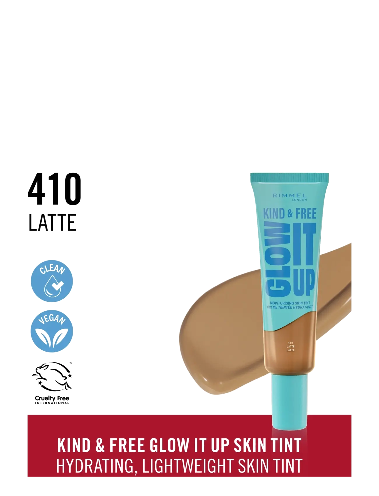 Rimmel - Kind&Free skin tint Latte 410 30.00 ML - makeup - latte 410 - 1
