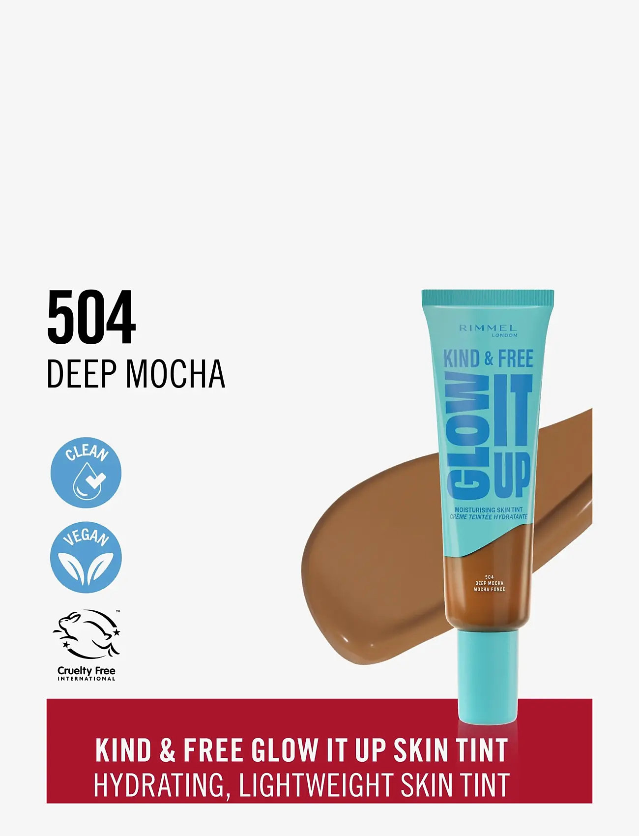 Rimmel - Kind&Free skin tint Deep Mocha 504 30.00 ML - makeup - deep mocha 504 - 1