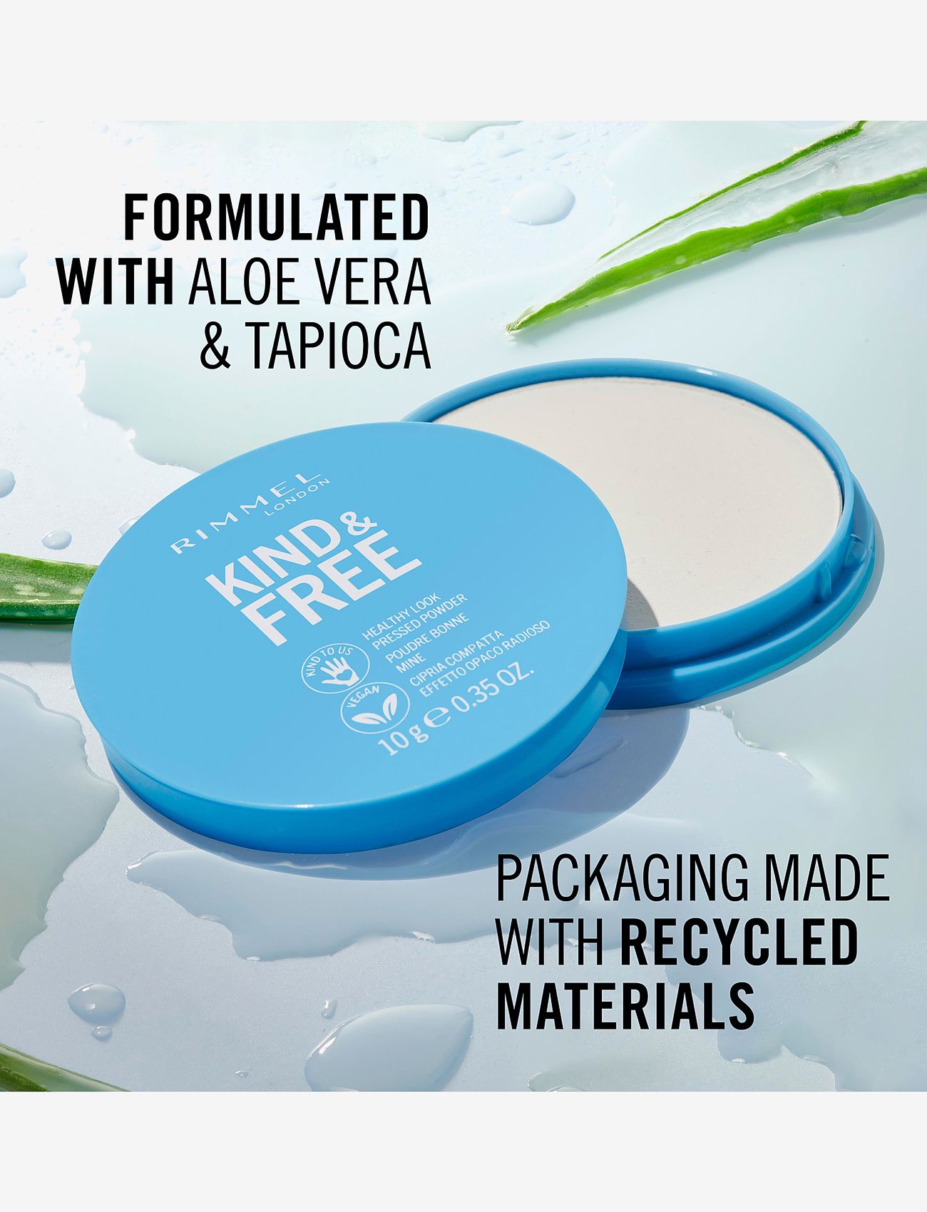 Rimmel - RIMMEL Kind &Free pressed powder - smink - 1 translucent - 4