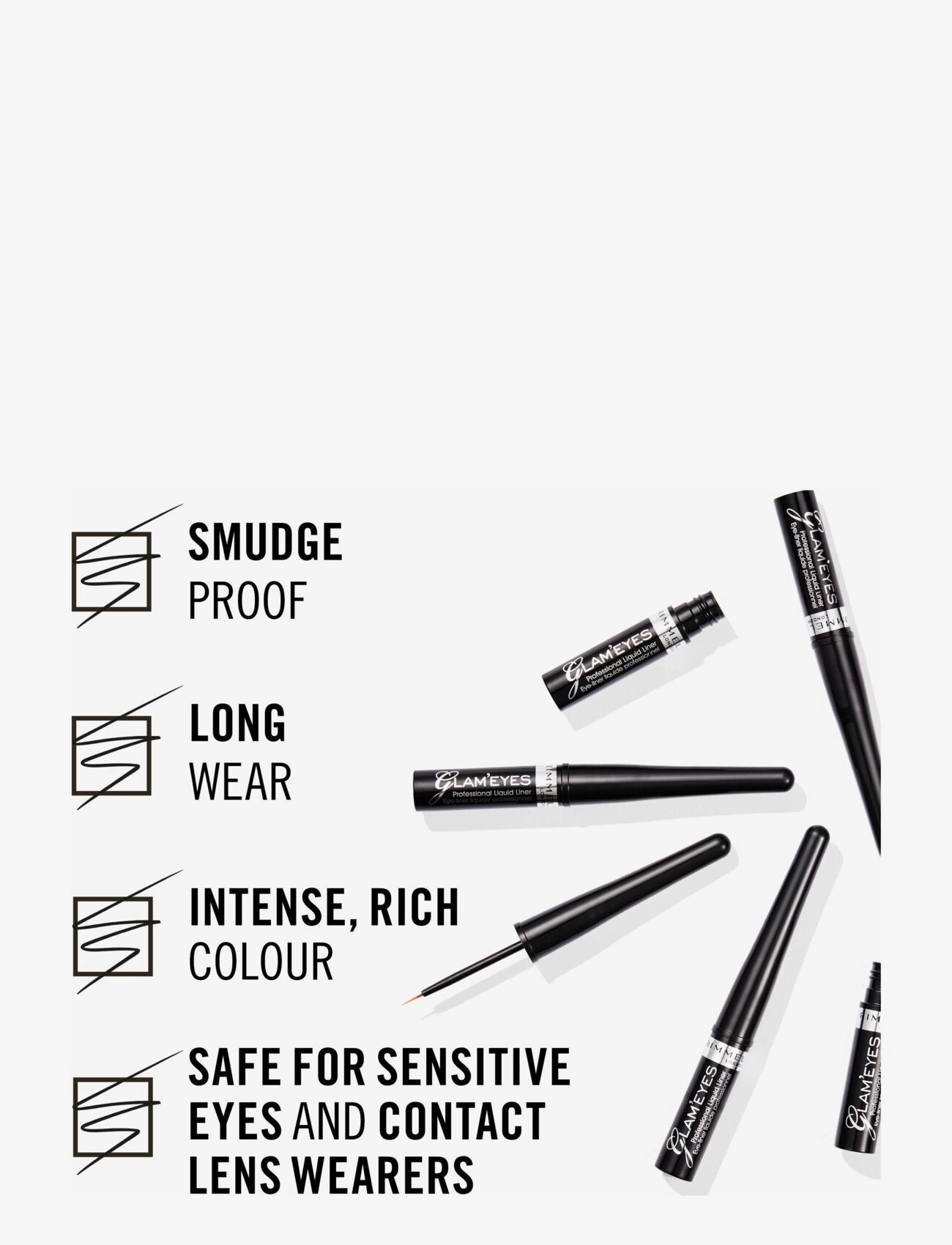 Rimmel - RIMMEL Glam Eyes Professional Eyeliner - meikit - pitch black 001 - 4