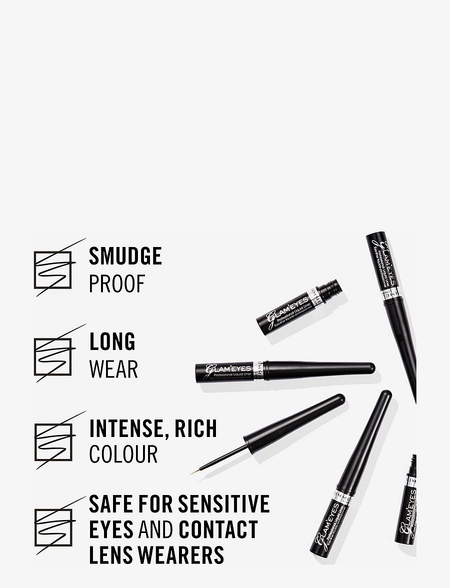 Rimmel - RIMMEL Glam Eyes Professional Eyeliner - smink - pitch black 001 - 4