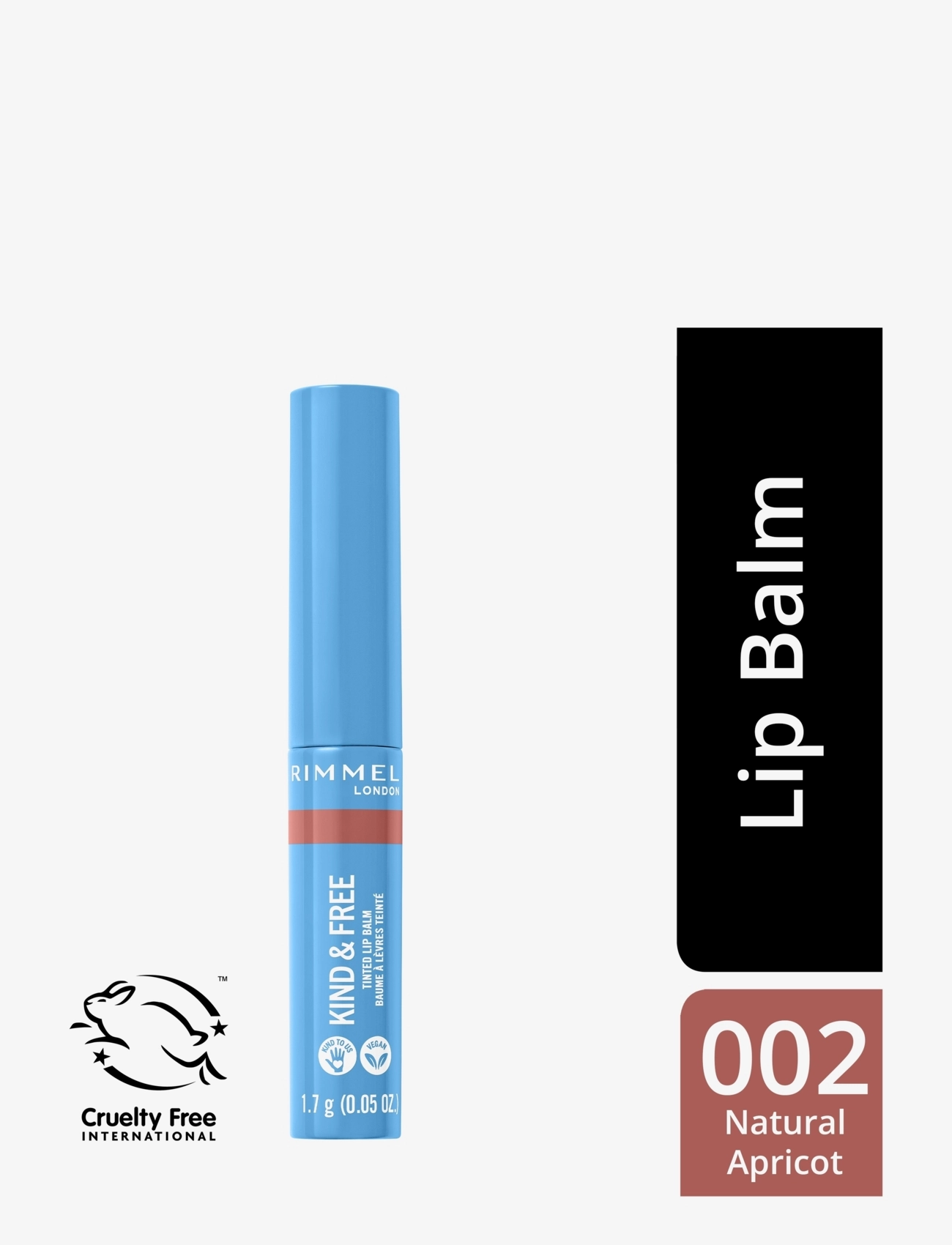 Rimmel - RIMMEL Kind&free lipbalm - læbepomade - 002 natural apricot - 1