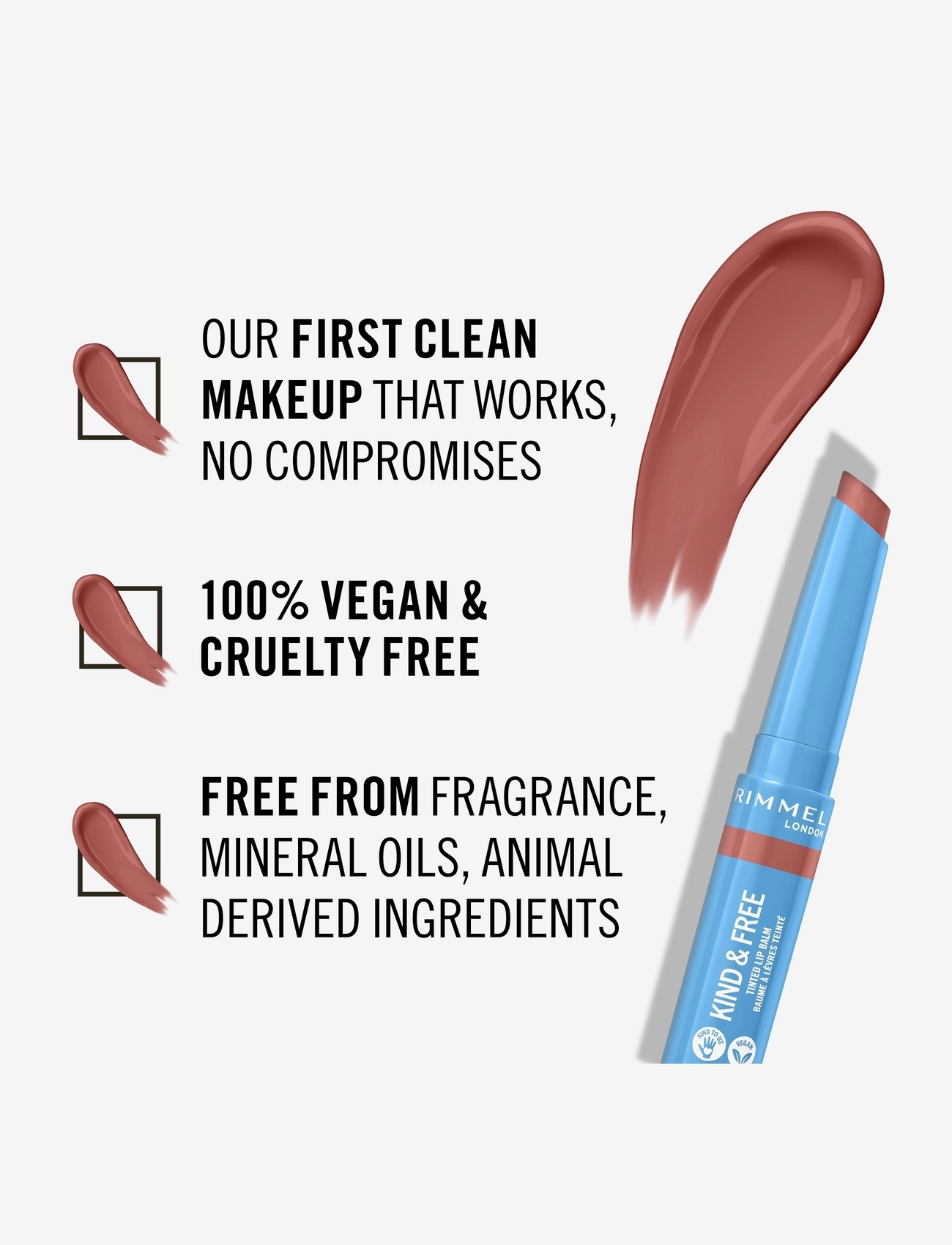 Rimmel - RIMMEL Kind&free lipbalm - læbepomade - 002 natural apricot - 4